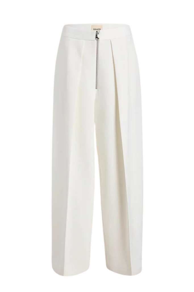 KHAITE White Marine Wide Leg Pants