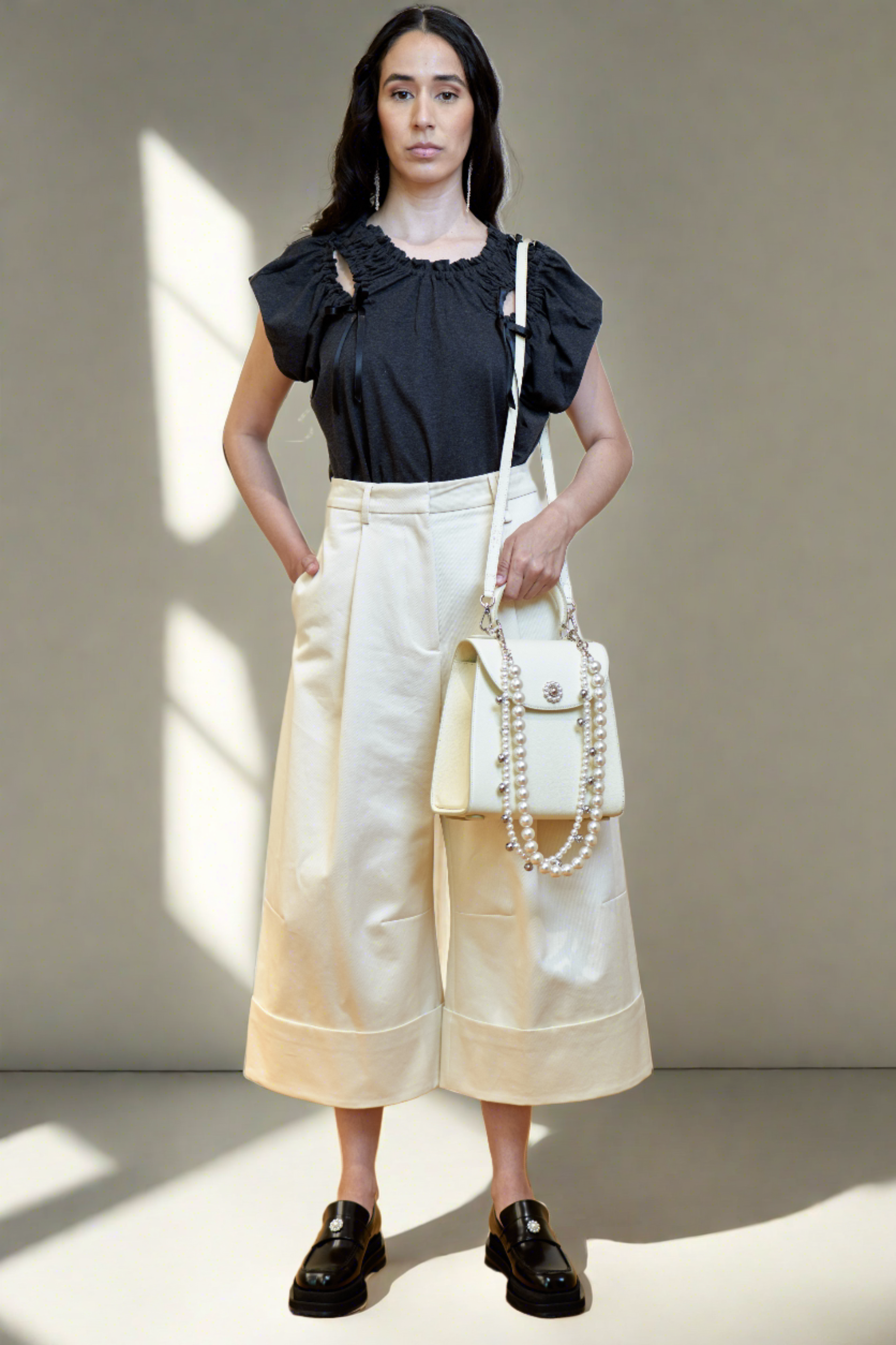 SIMONE ROCHA Wide Leg Cropped Pants