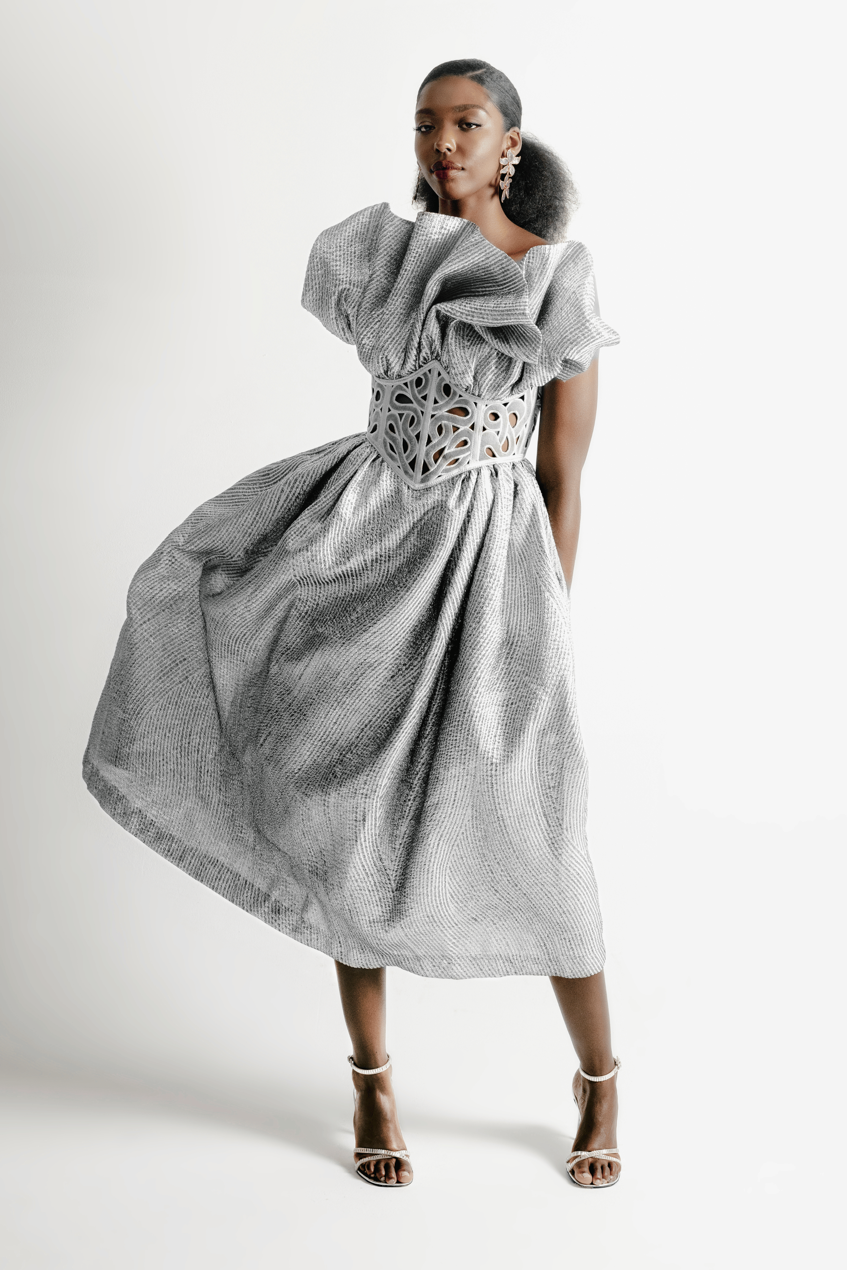 CHRISTIE BROWN x McMullen Dionne Silver Dress