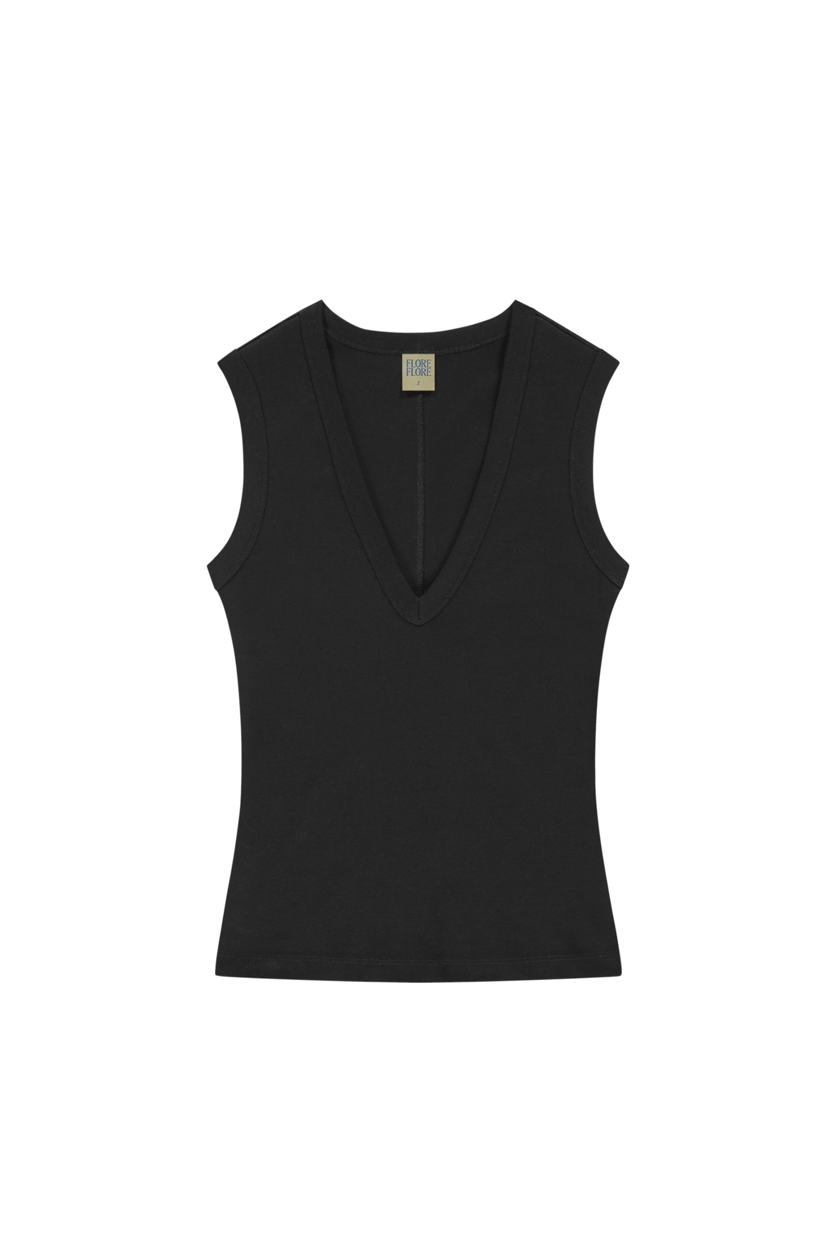 FLORE FLORE Dewi V-Neck Tank in Black