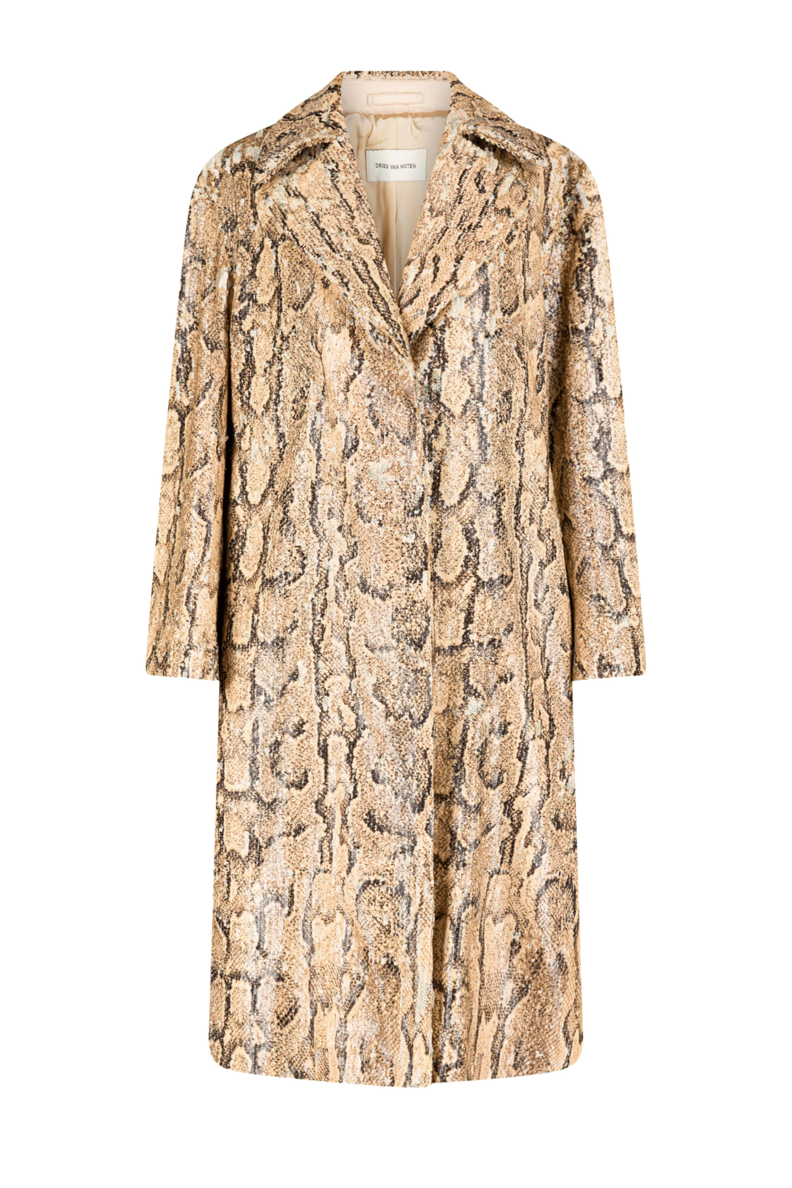 DRIES VAN NOTEN Ricca Embellished Snake Print Coat