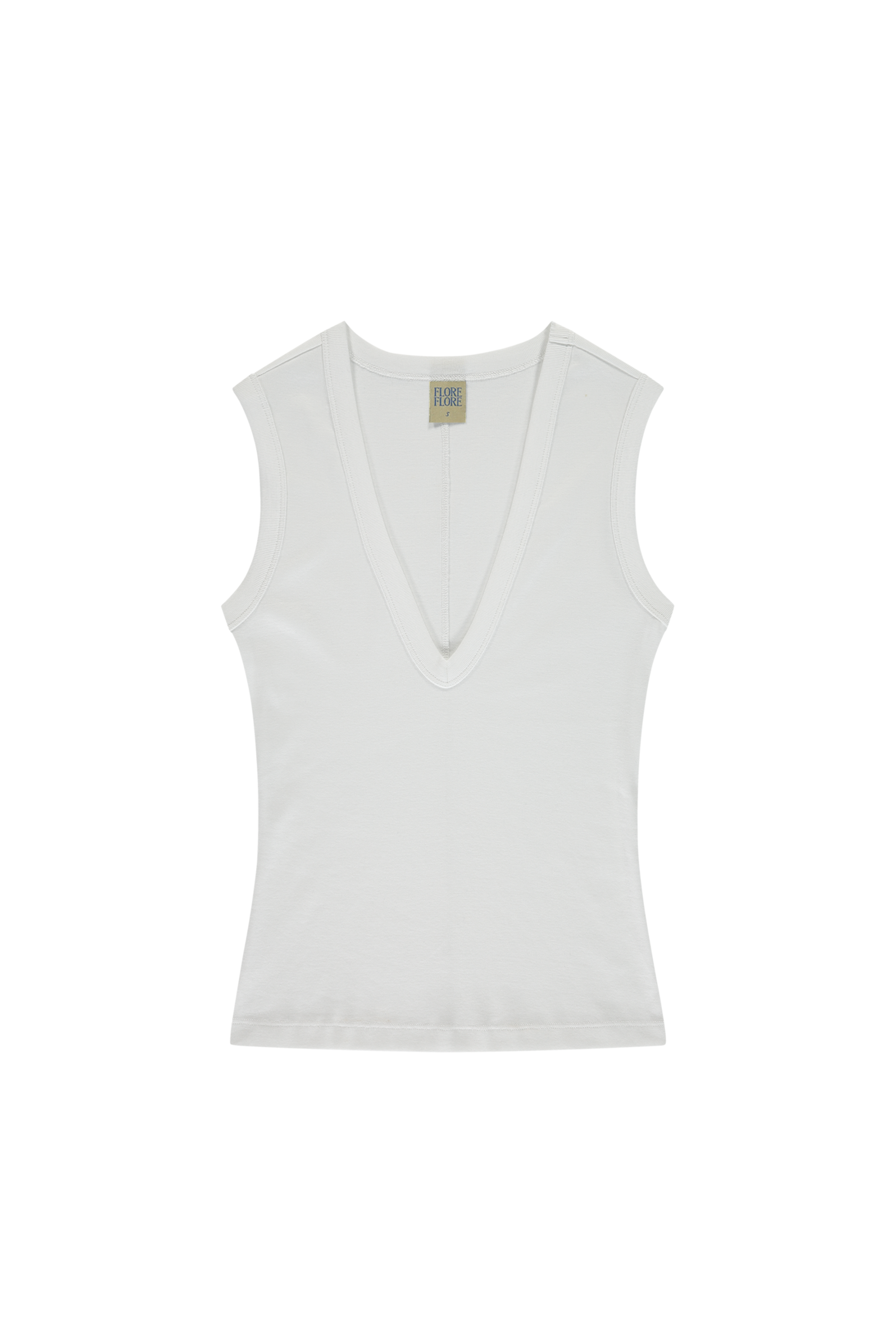 FLORE FLORE Dewi V-Neck Tank in White