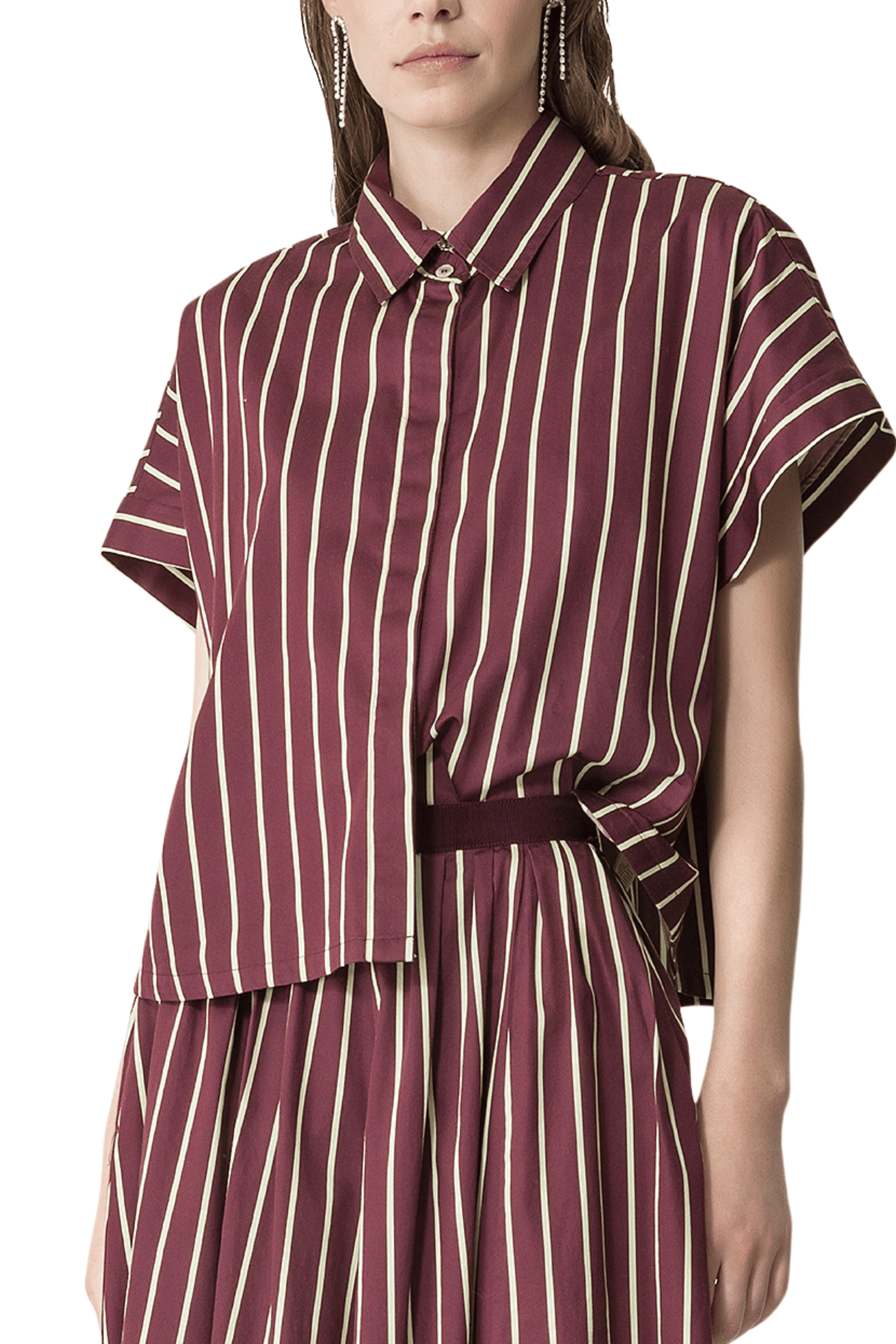 Stripe Satin Boxy Shirt