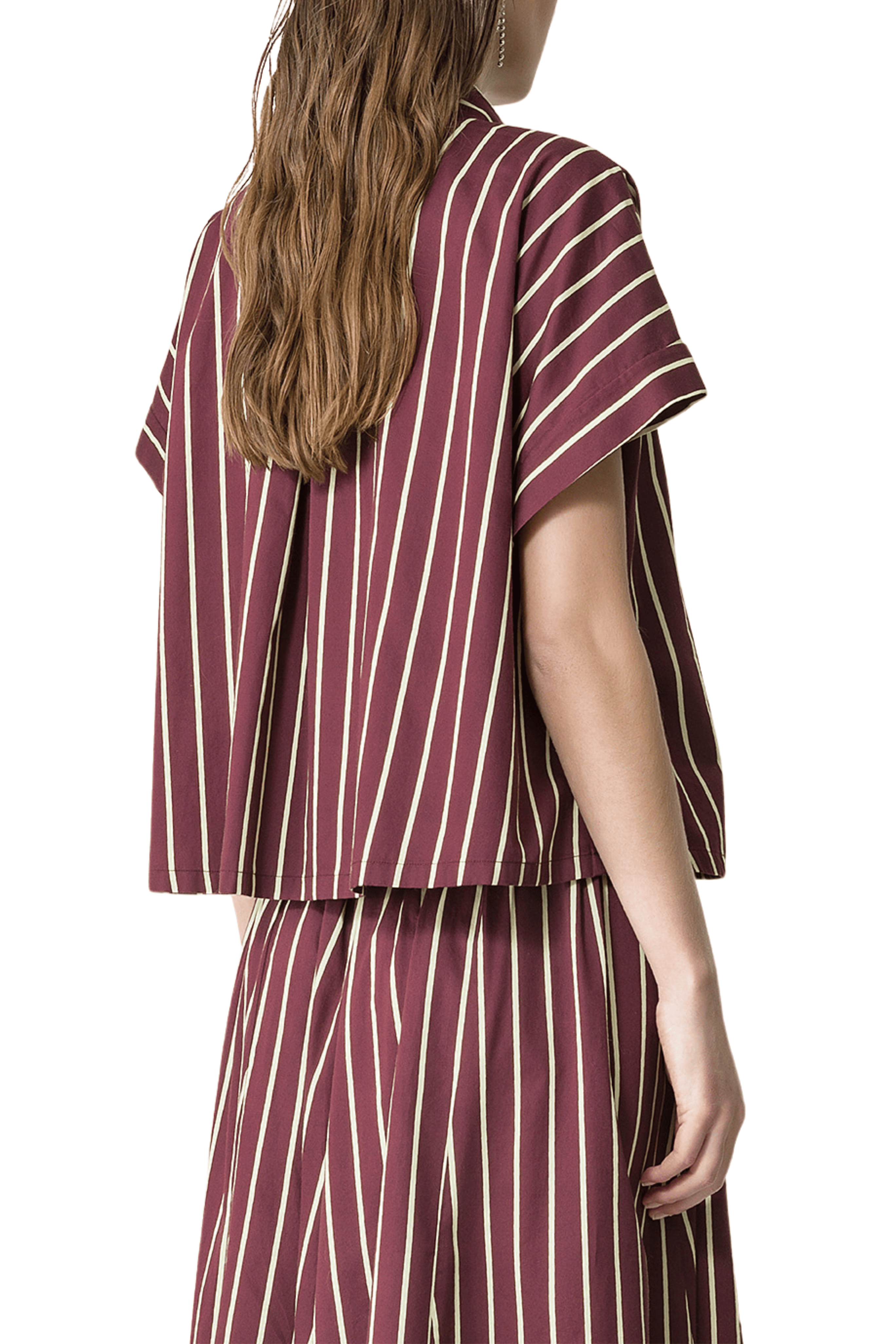 Stripe Satin Boxy Shirt