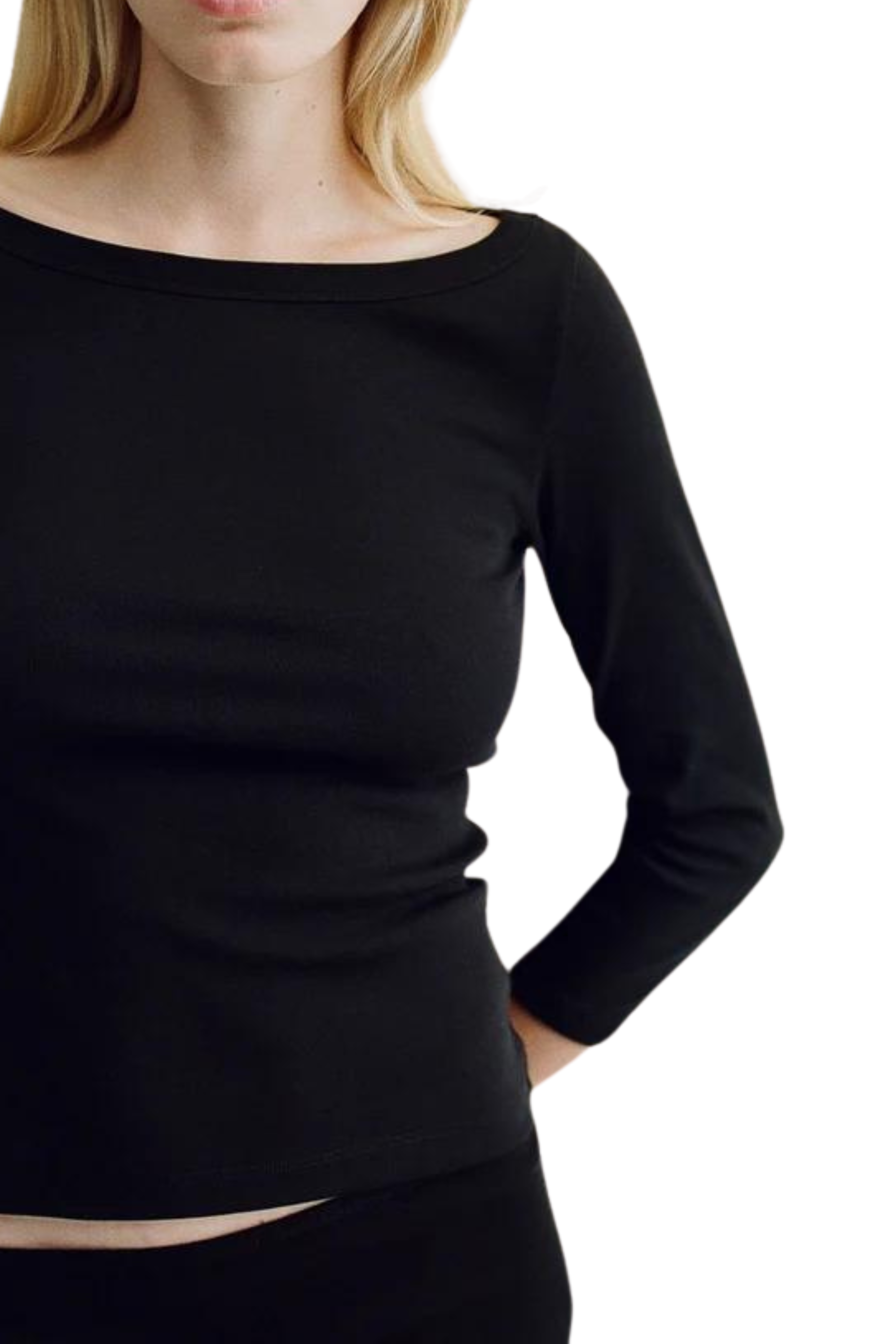 FLORE FLORE Steffi Boatneck Tee in Black