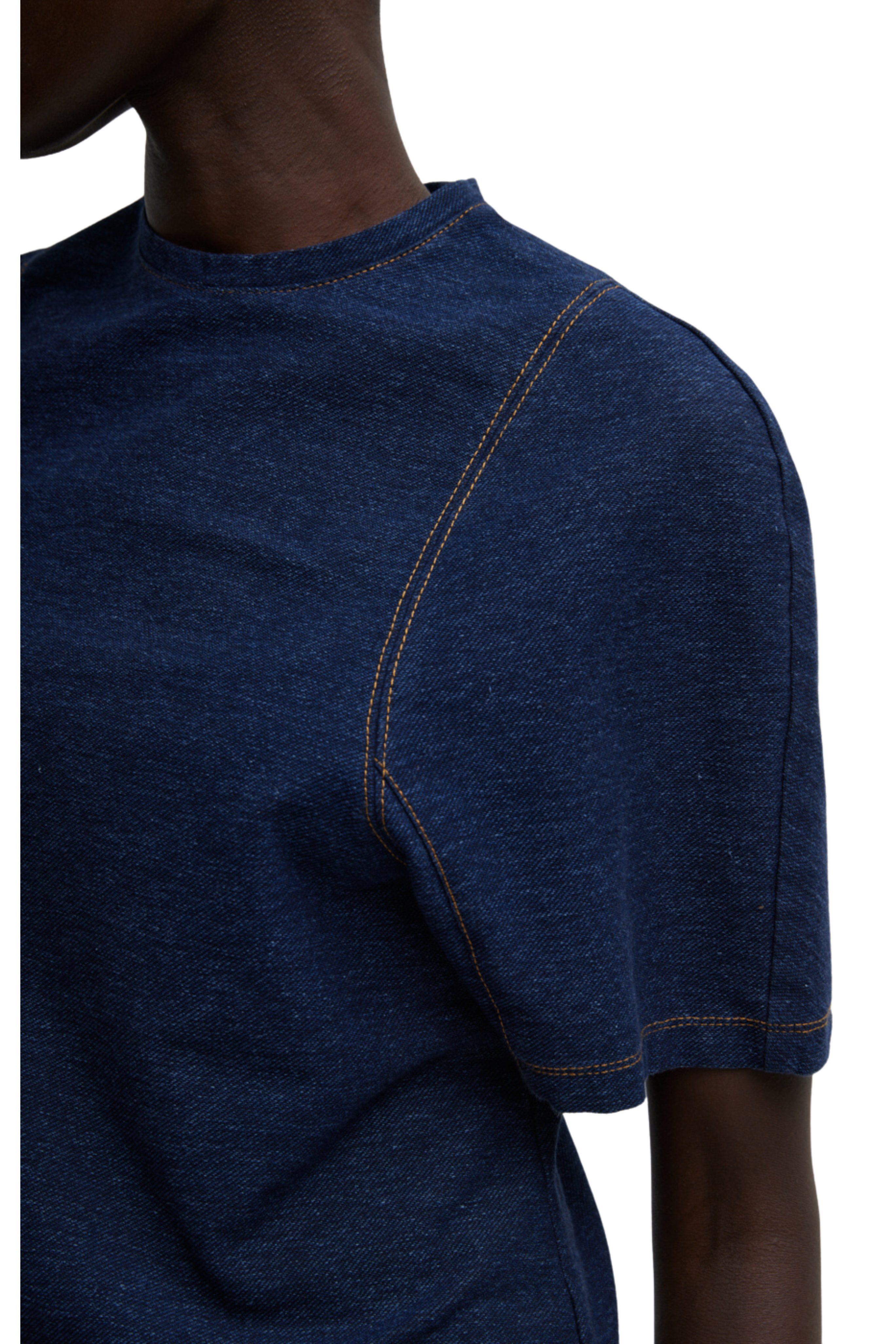 Indigo Denim Shrunken Tee