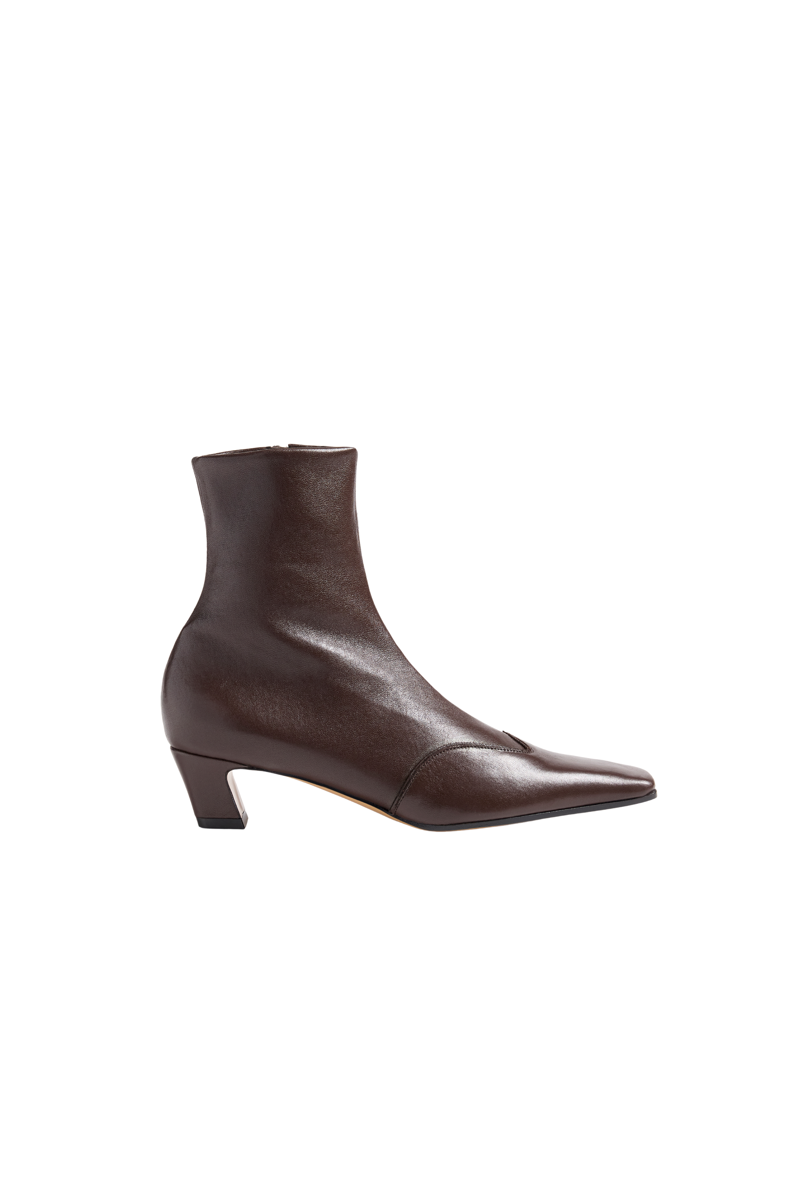 KHAITE Nevada Leather Ankle Boots