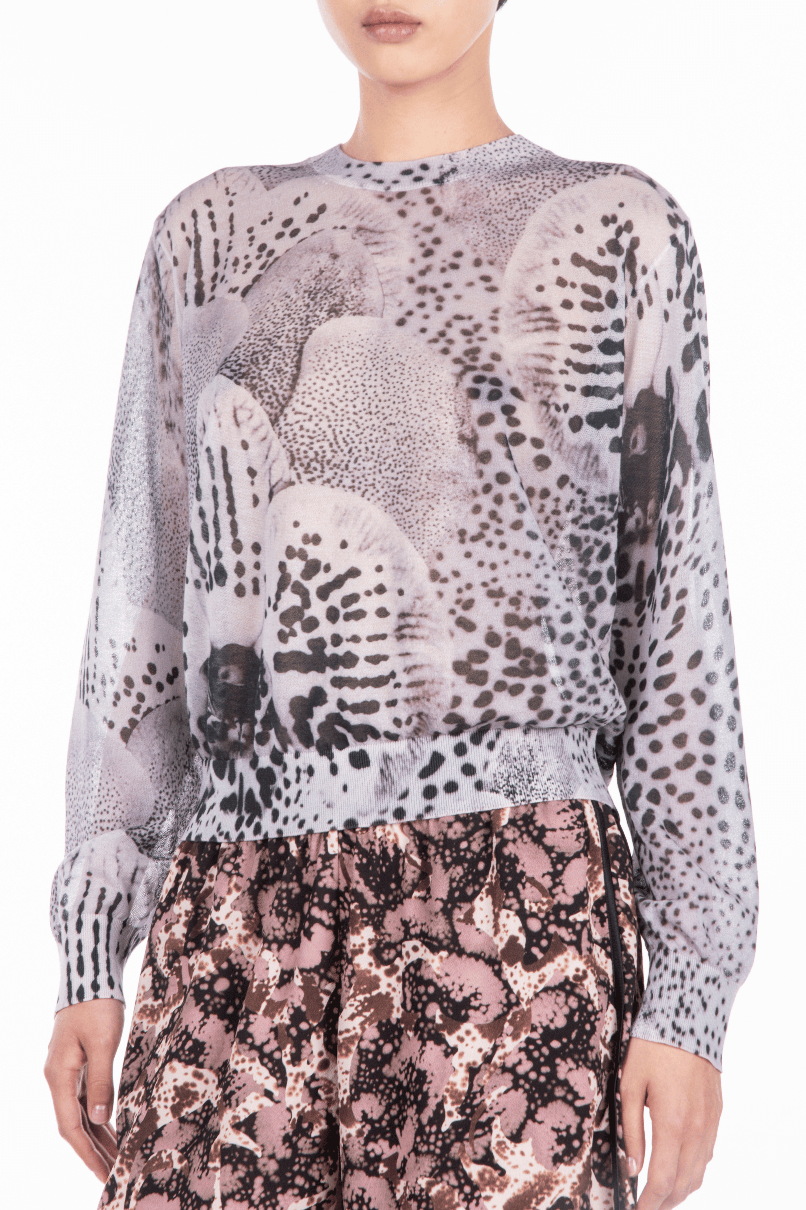 DRIES VAN NOTEN Tilly Orchid Print Sweater