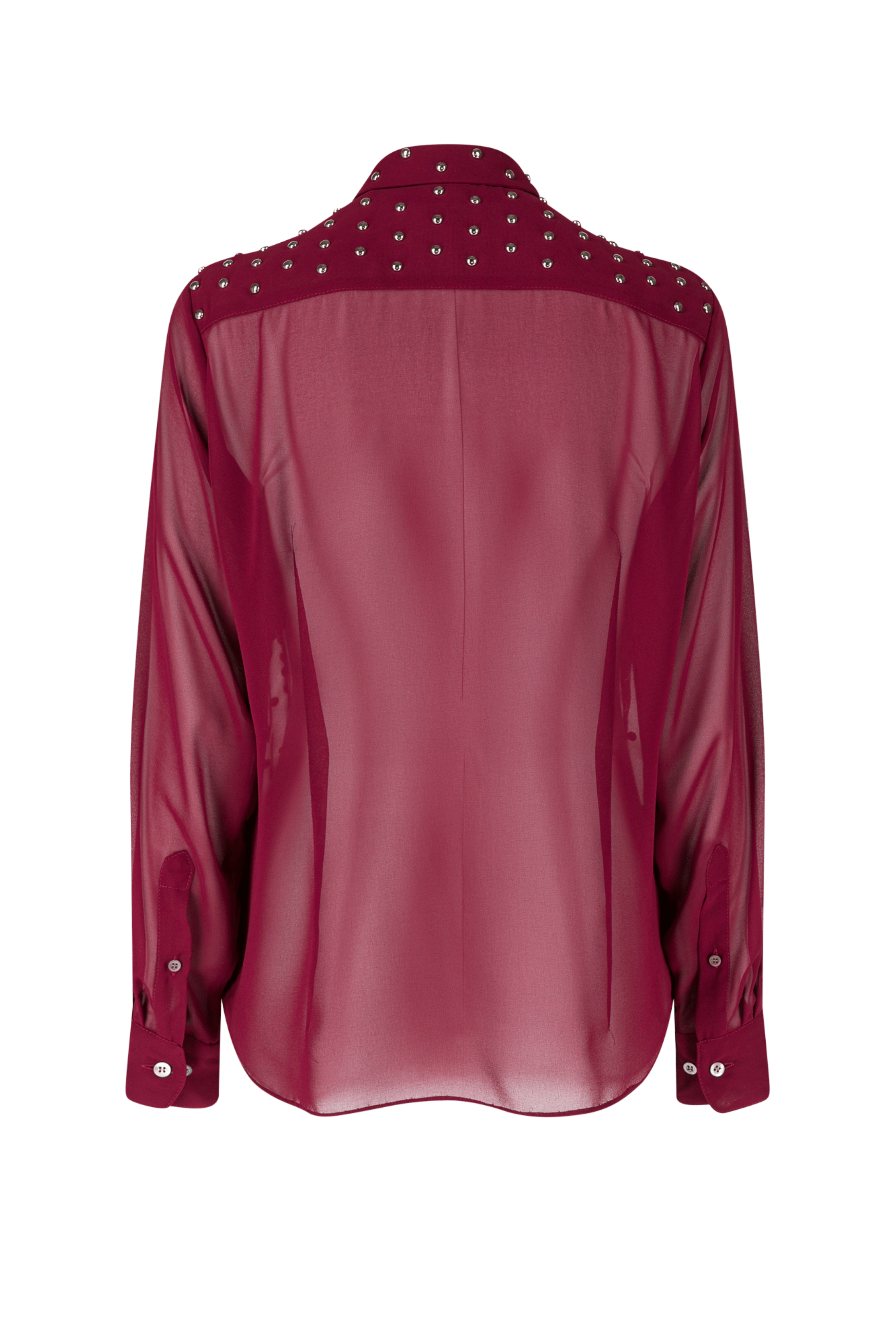 DRIES VAN NOTEN Chowy Red Embellished Shirt