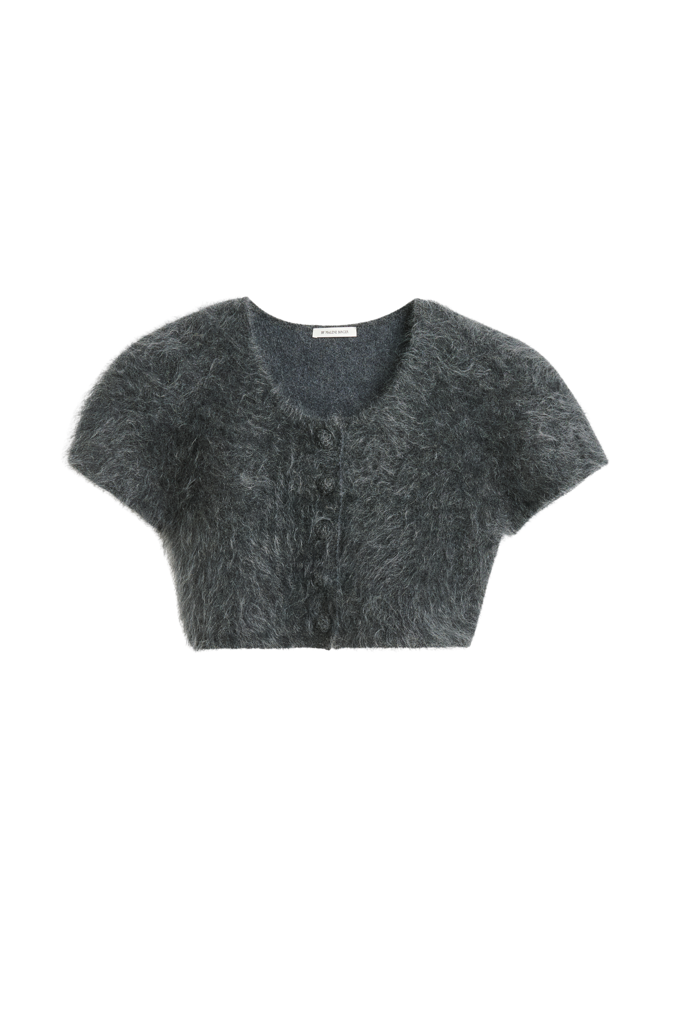 Grey Zhara Wool Cropped Cardigan