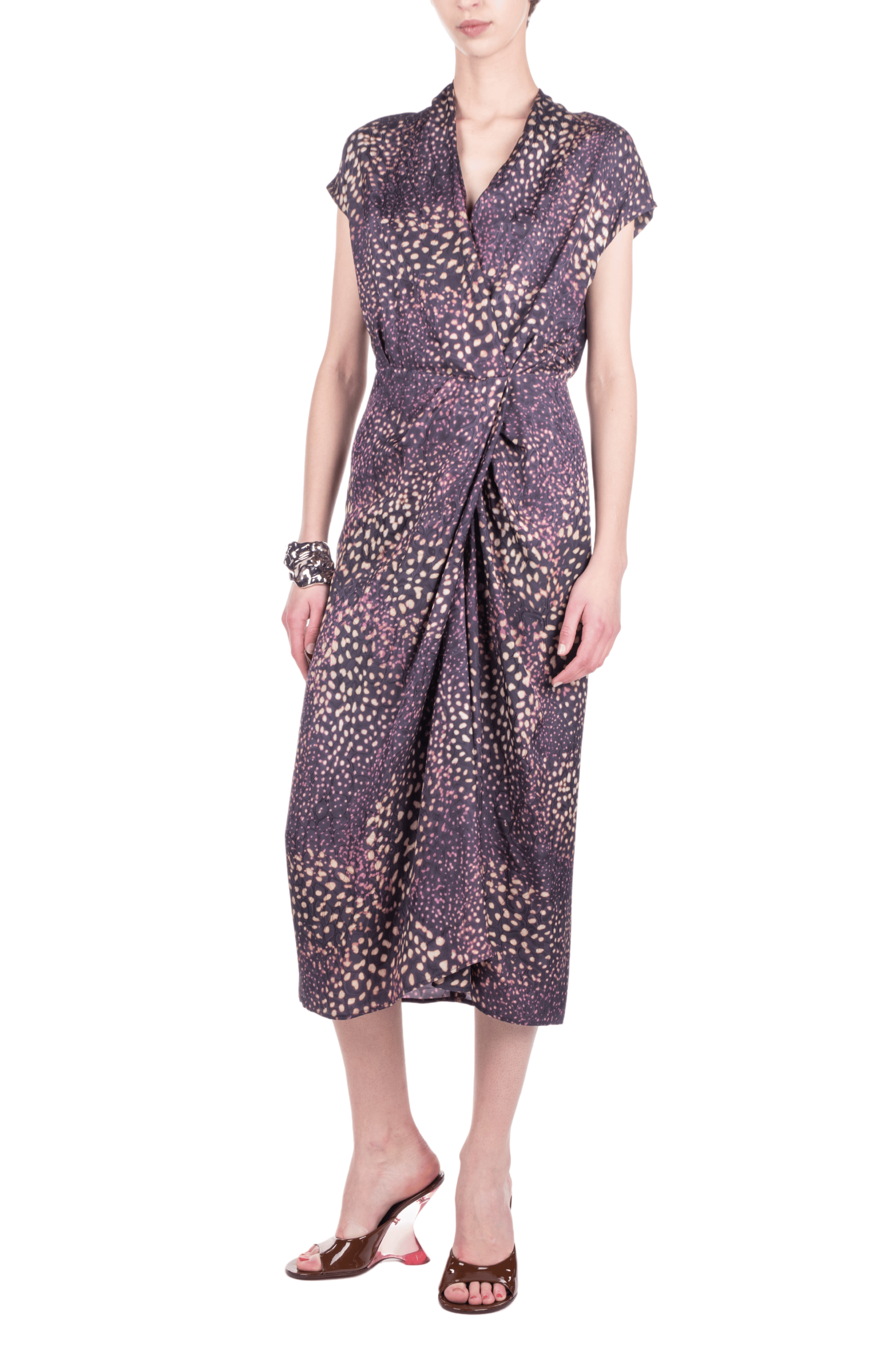 DRIES VAN NOTEN Dilian Jacquard Surplice Dress