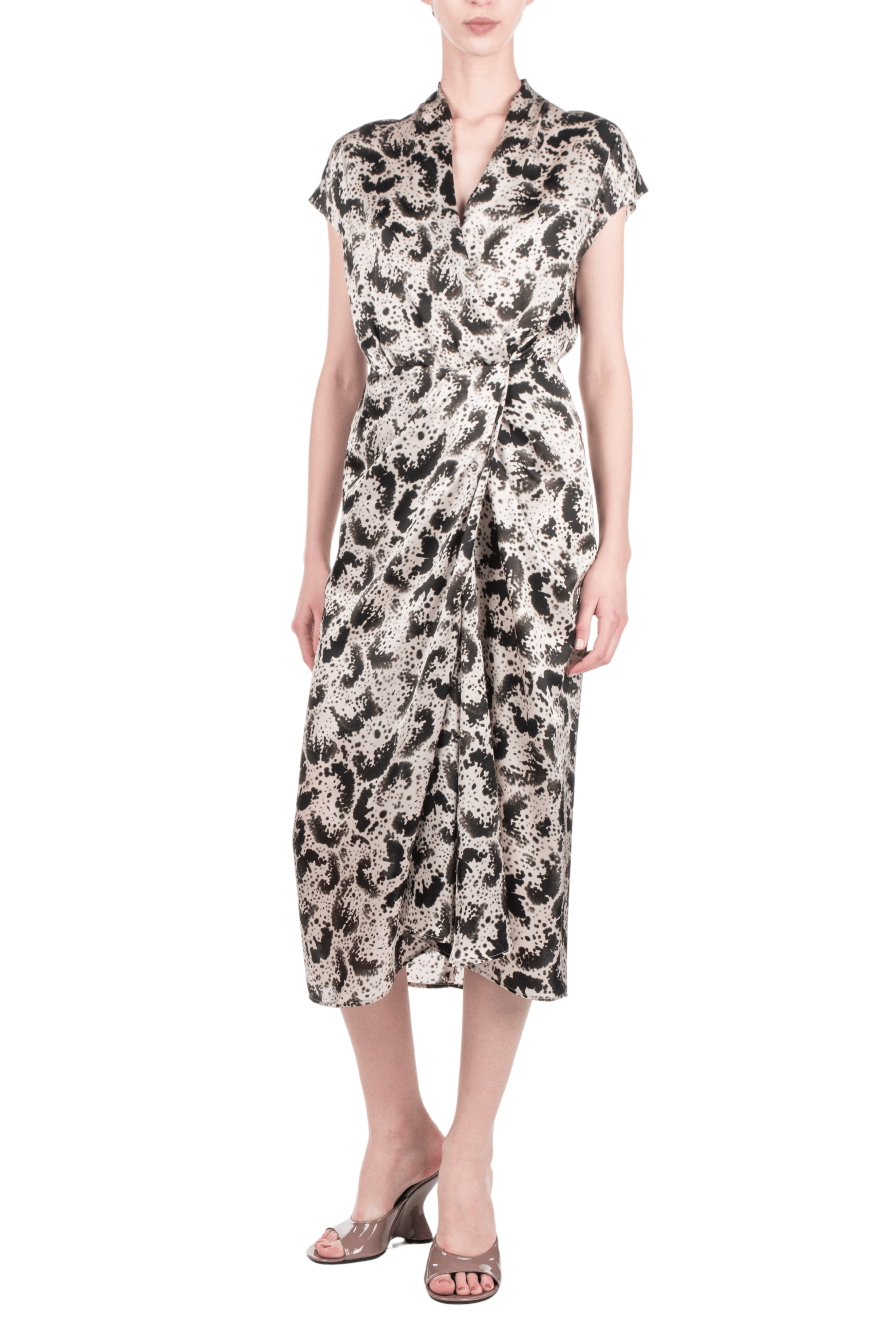 DRIES VAN NOTEN Dilian Satin Surplice Dress