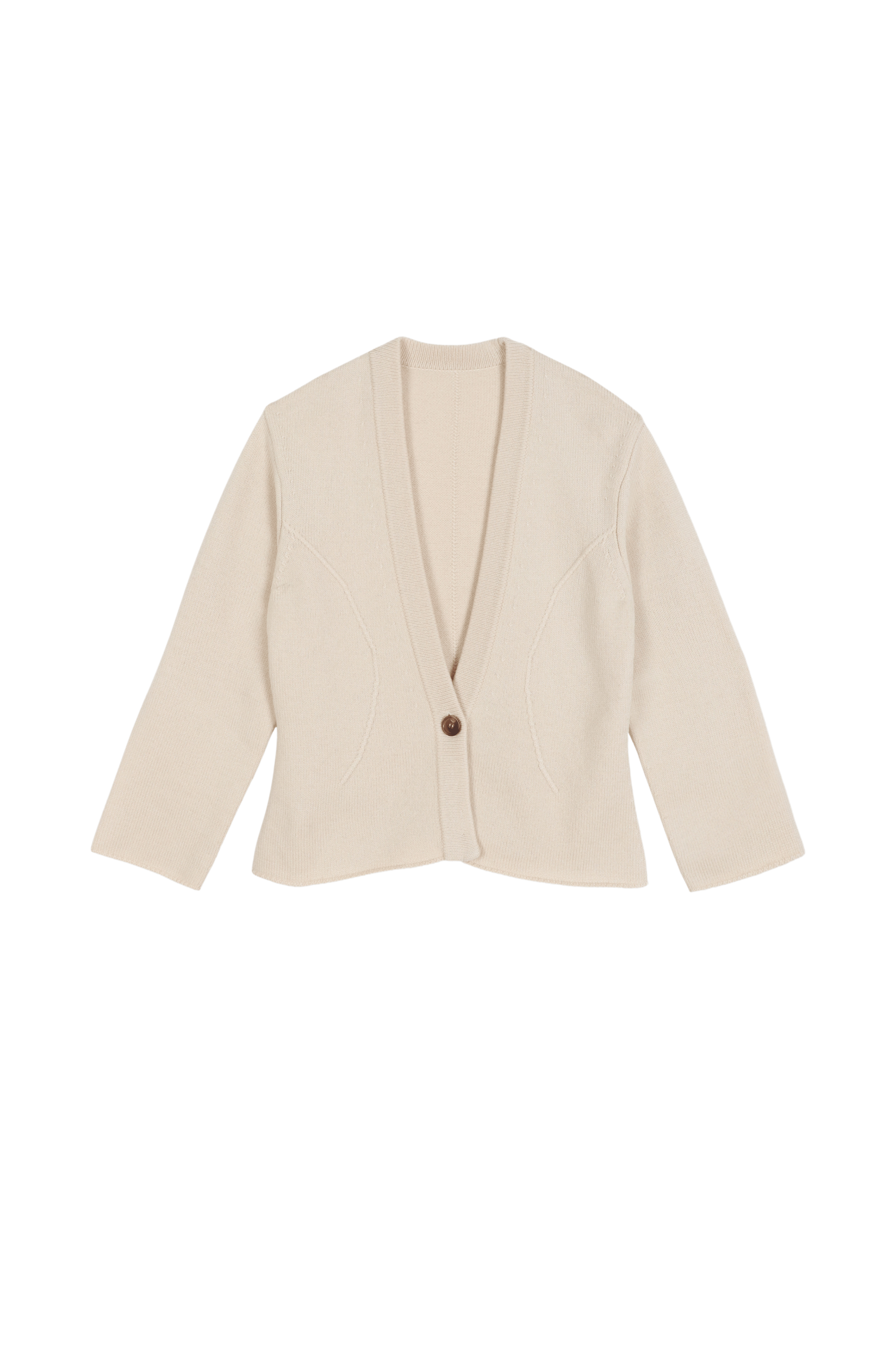 Dali Beige Merino Wool Cardigan