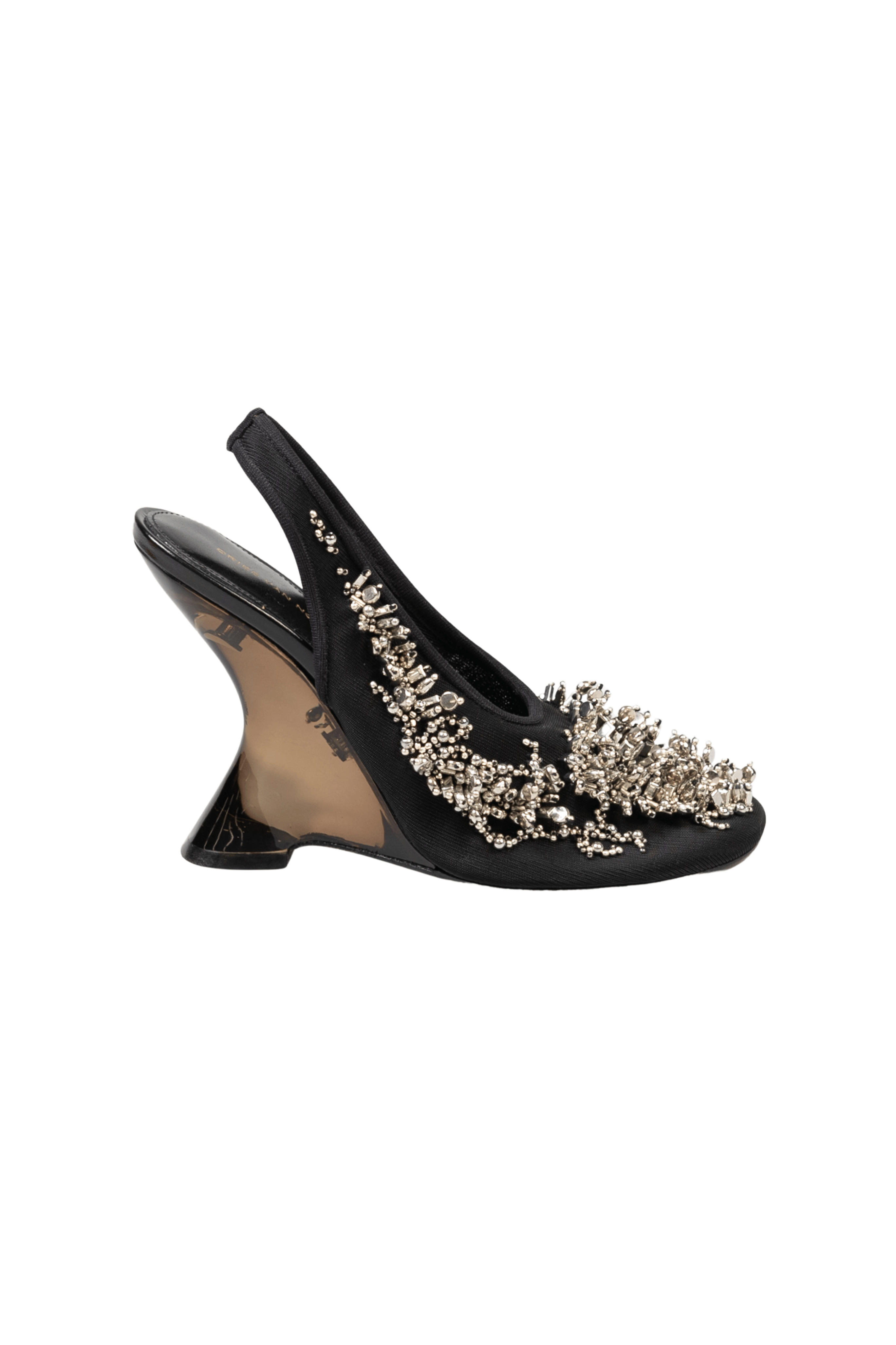 DRIES VAN NOTEN Bulle Embroidered Slingback Wedges