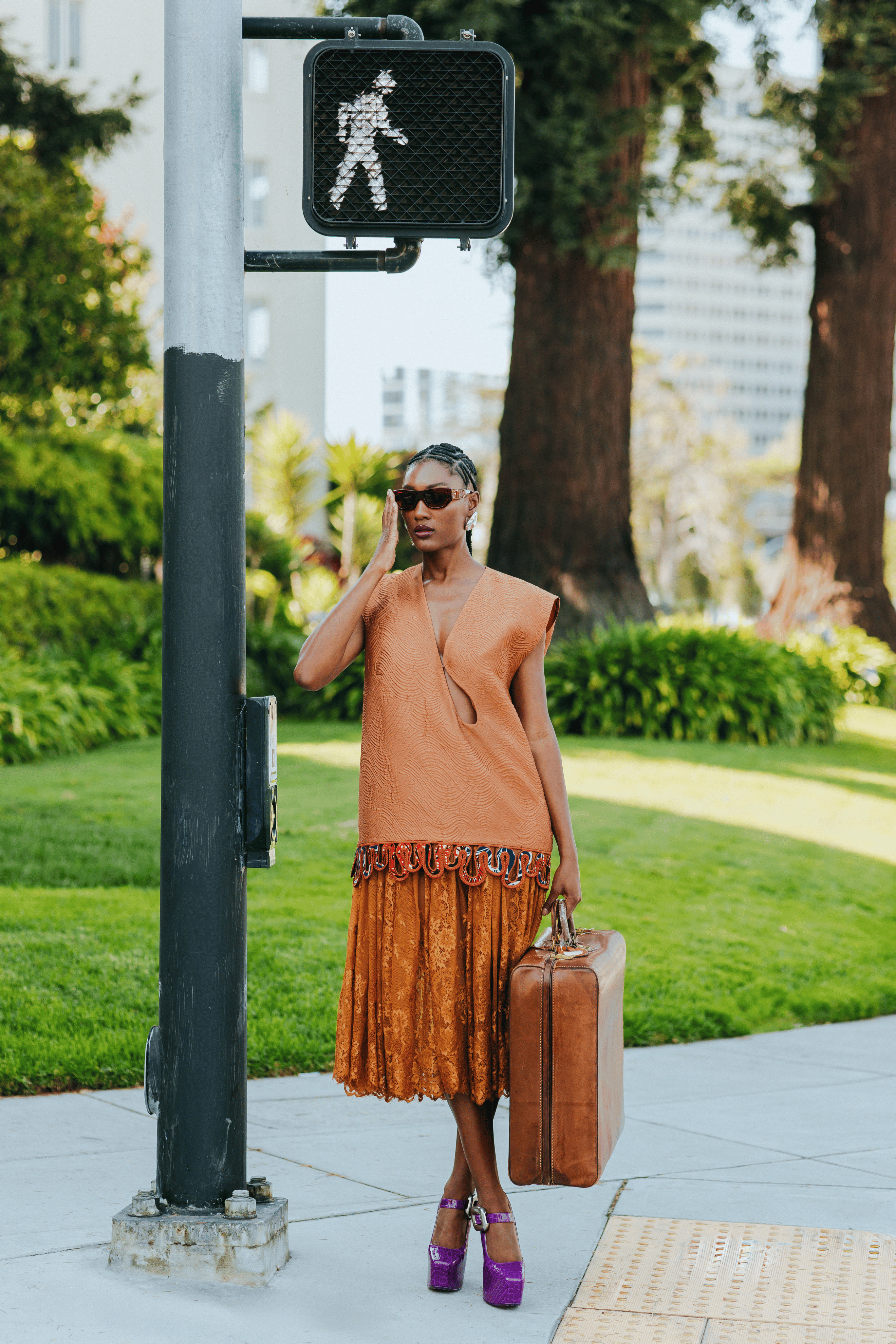 CHRISTIE BROWN x McMullen Mali Rust Lace Dress