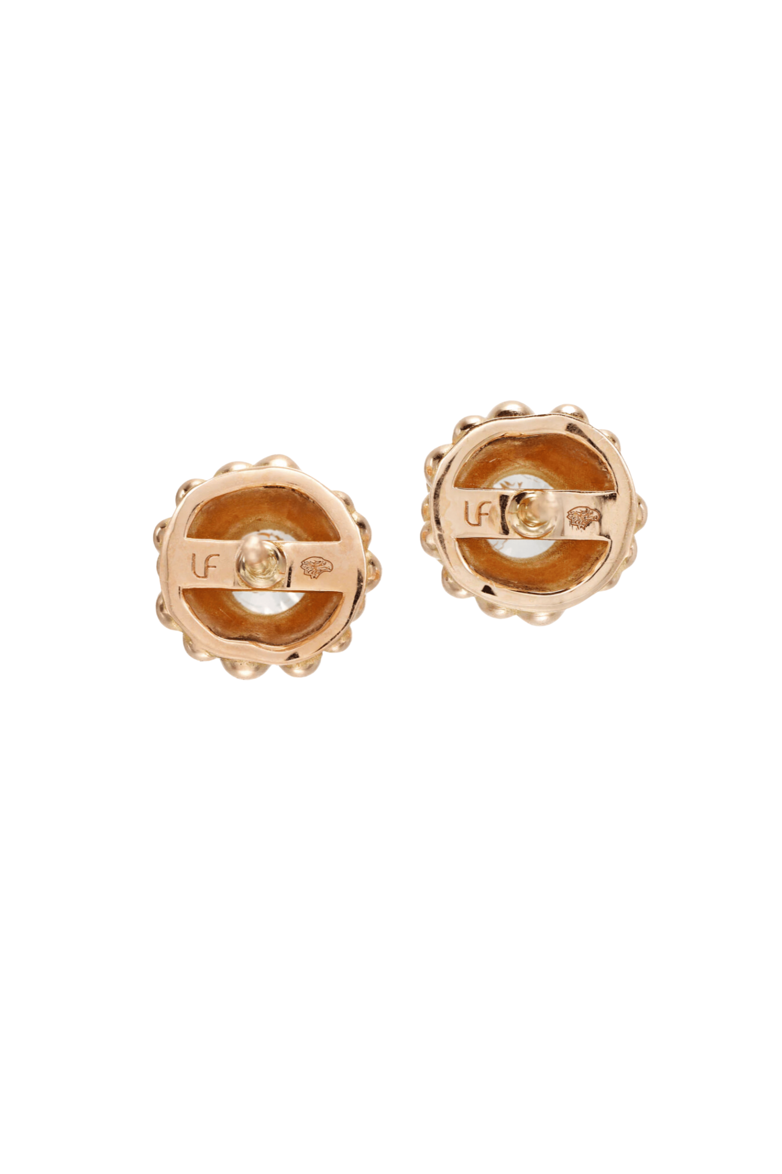 Beaded Teton Rose Gold Diamond Earrings