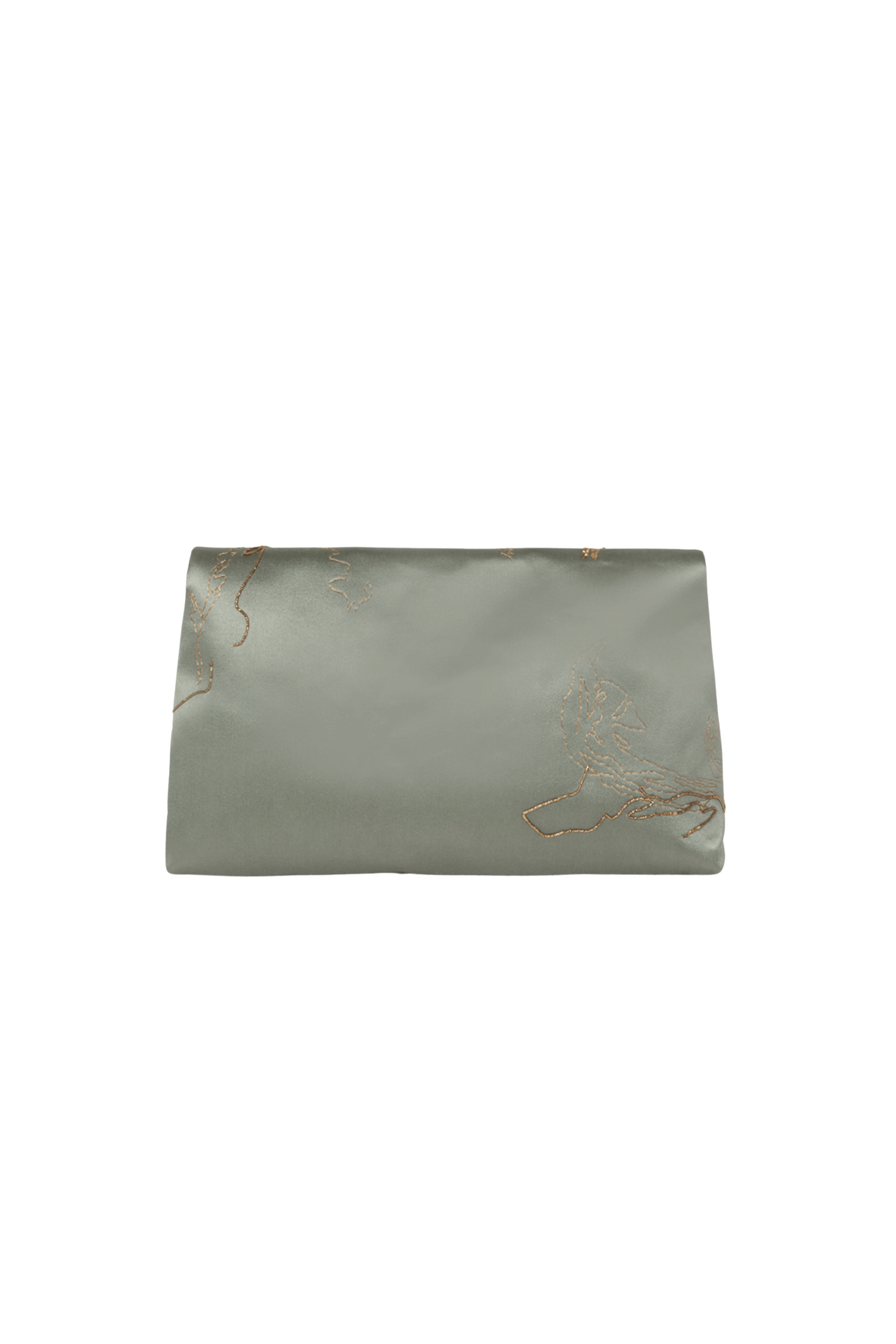 DRIES VAN NOTEN Embroidered Green Envelope Clutch