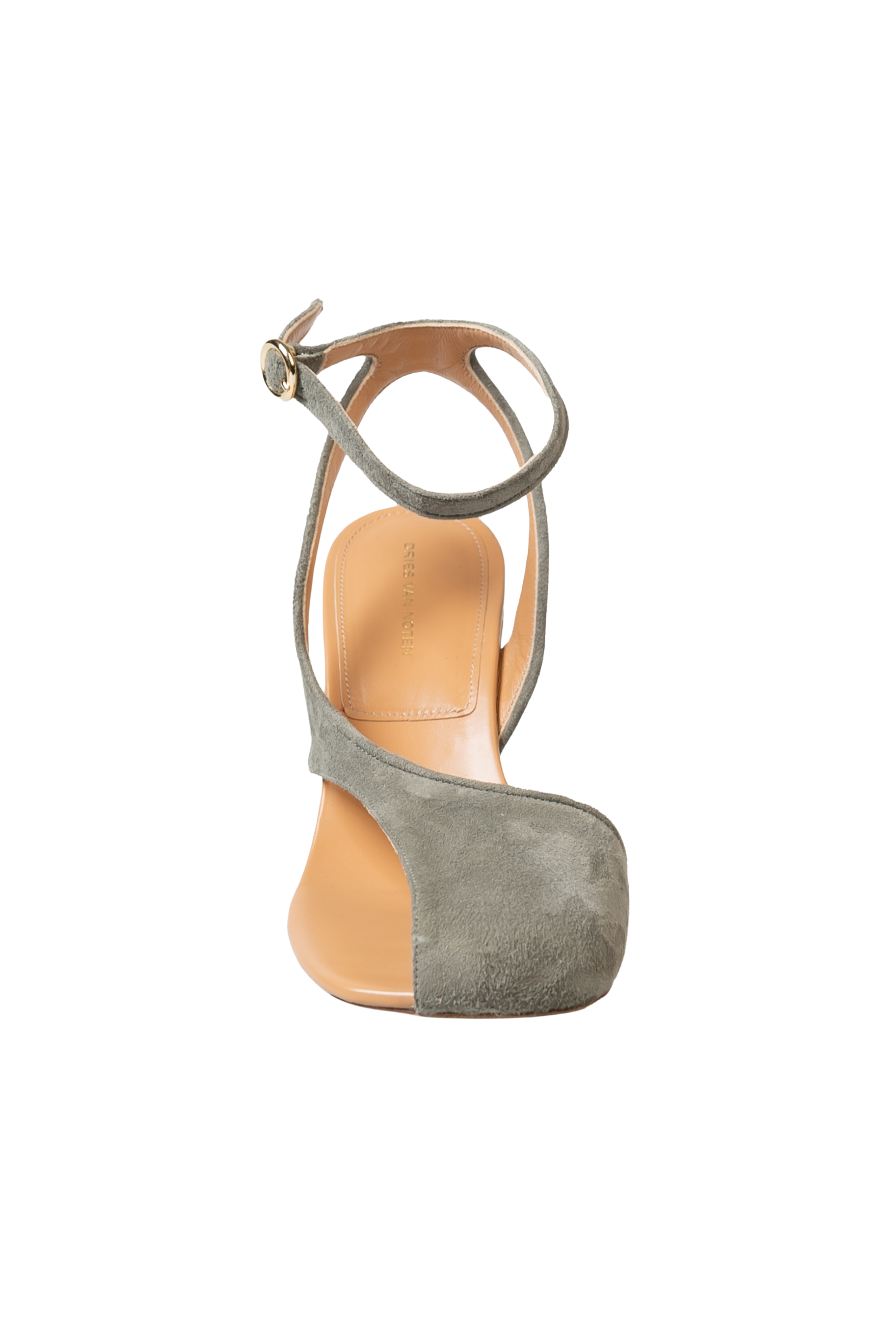 DRIES VAN NOTEN Virgo Asymmetric Light Grey Suede Sandals