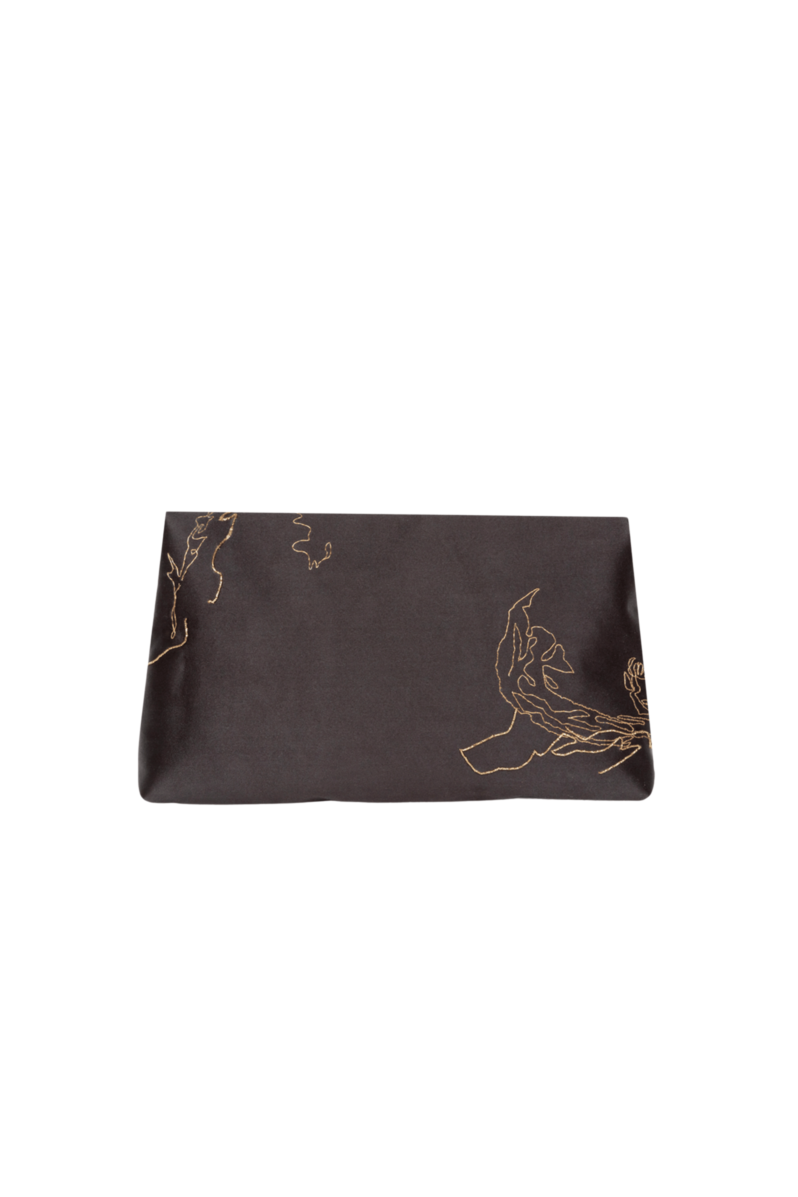 DRIES VAN NOTEN Embroidered Black Envelope Clutch