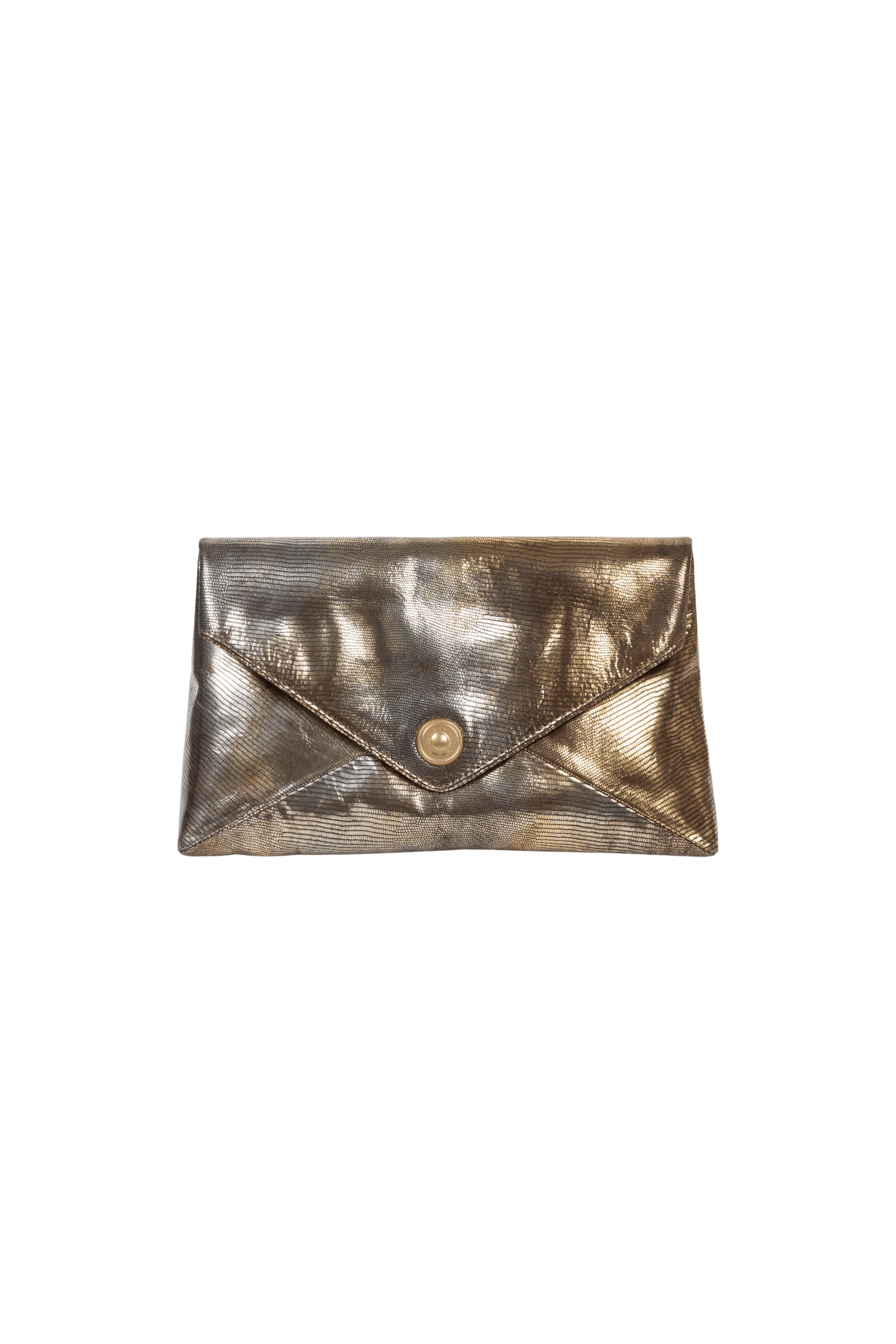 DRIES VAN NOTEN Metallic Envelope Clutch