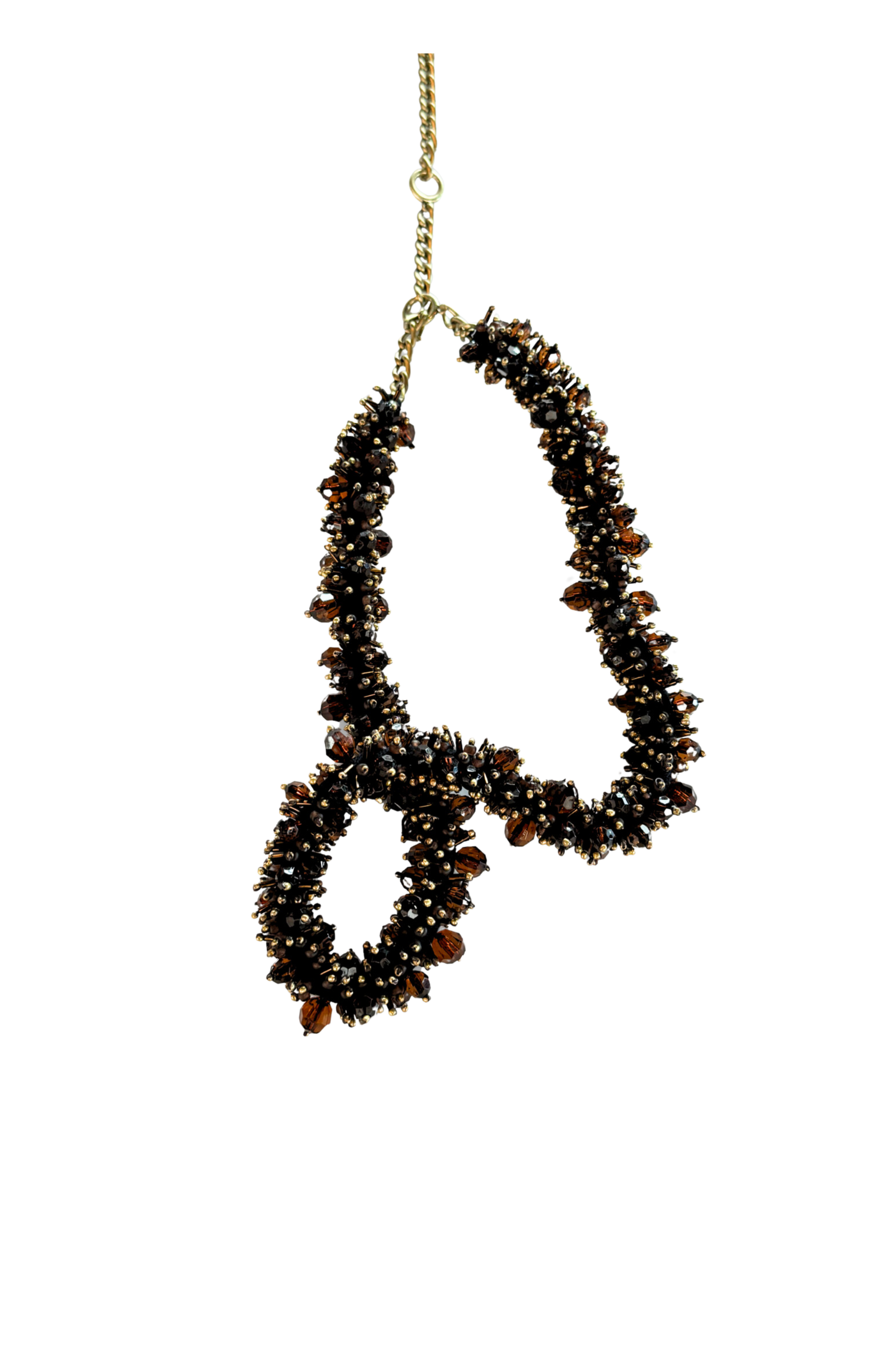 DRIES VAN NOTEN Abstract Twisted Necklace in Brown