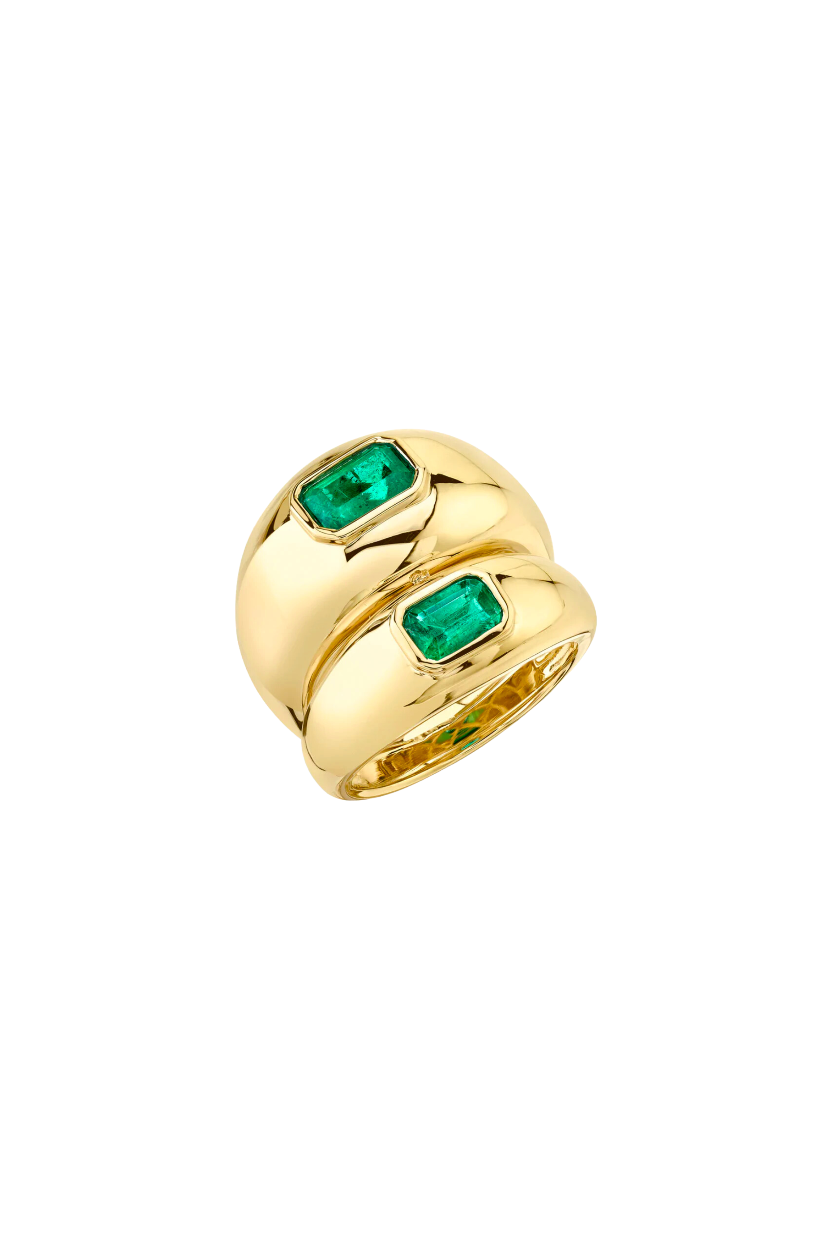 Double Balloon Emerald Ring