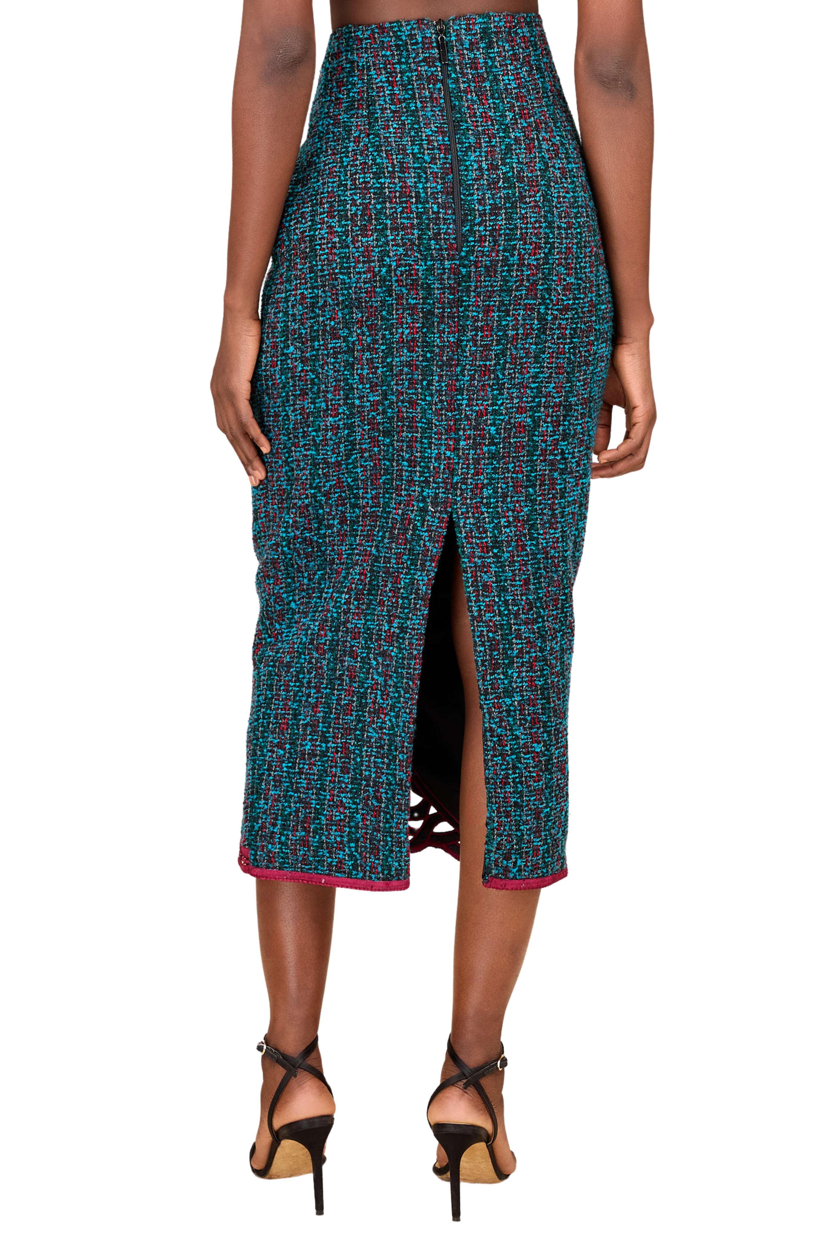 CHRISTIE BROWN x McMullen Abby Teal Tweed Skirt