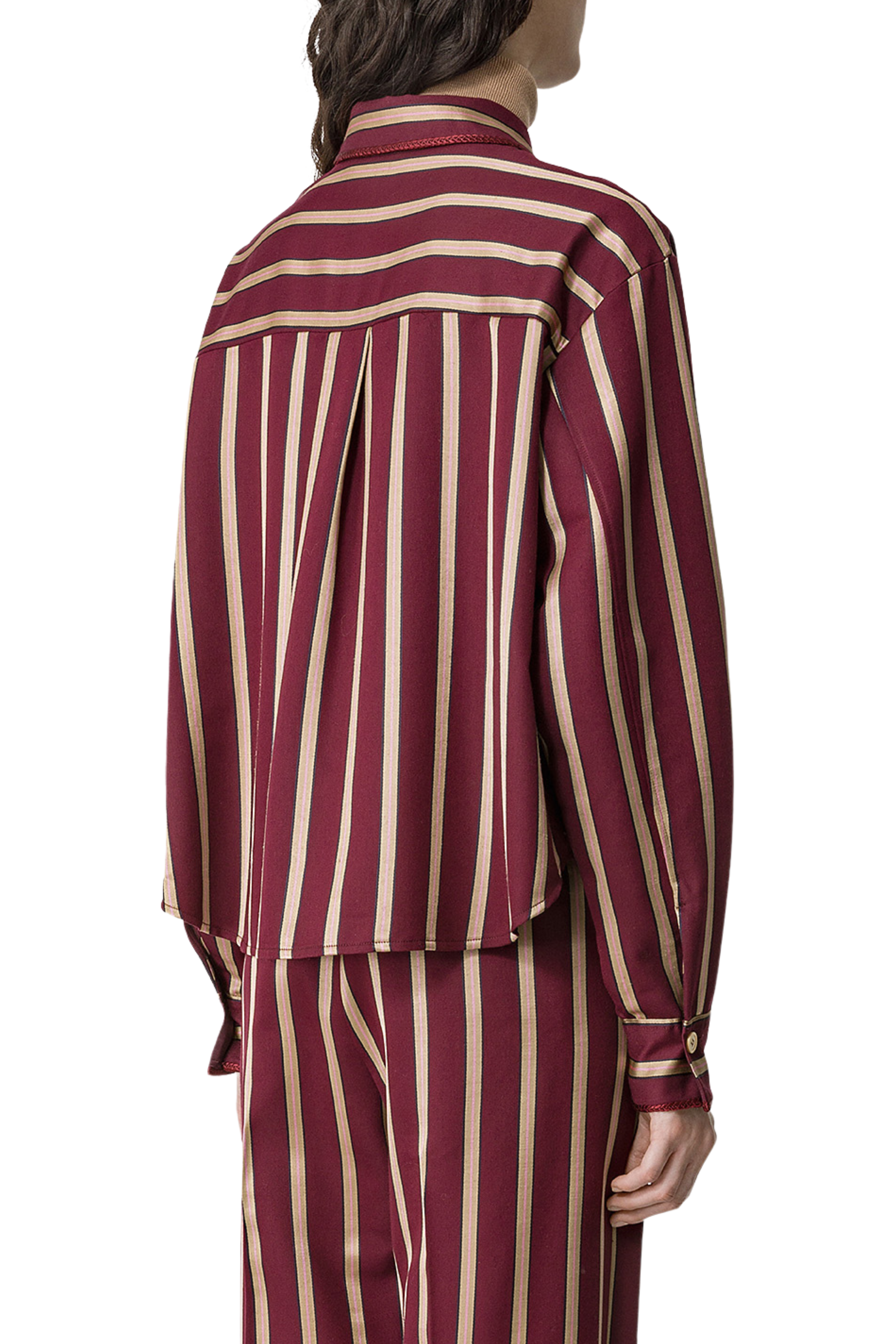 FORTE FORTE Cropped Stripe Satin Shirt