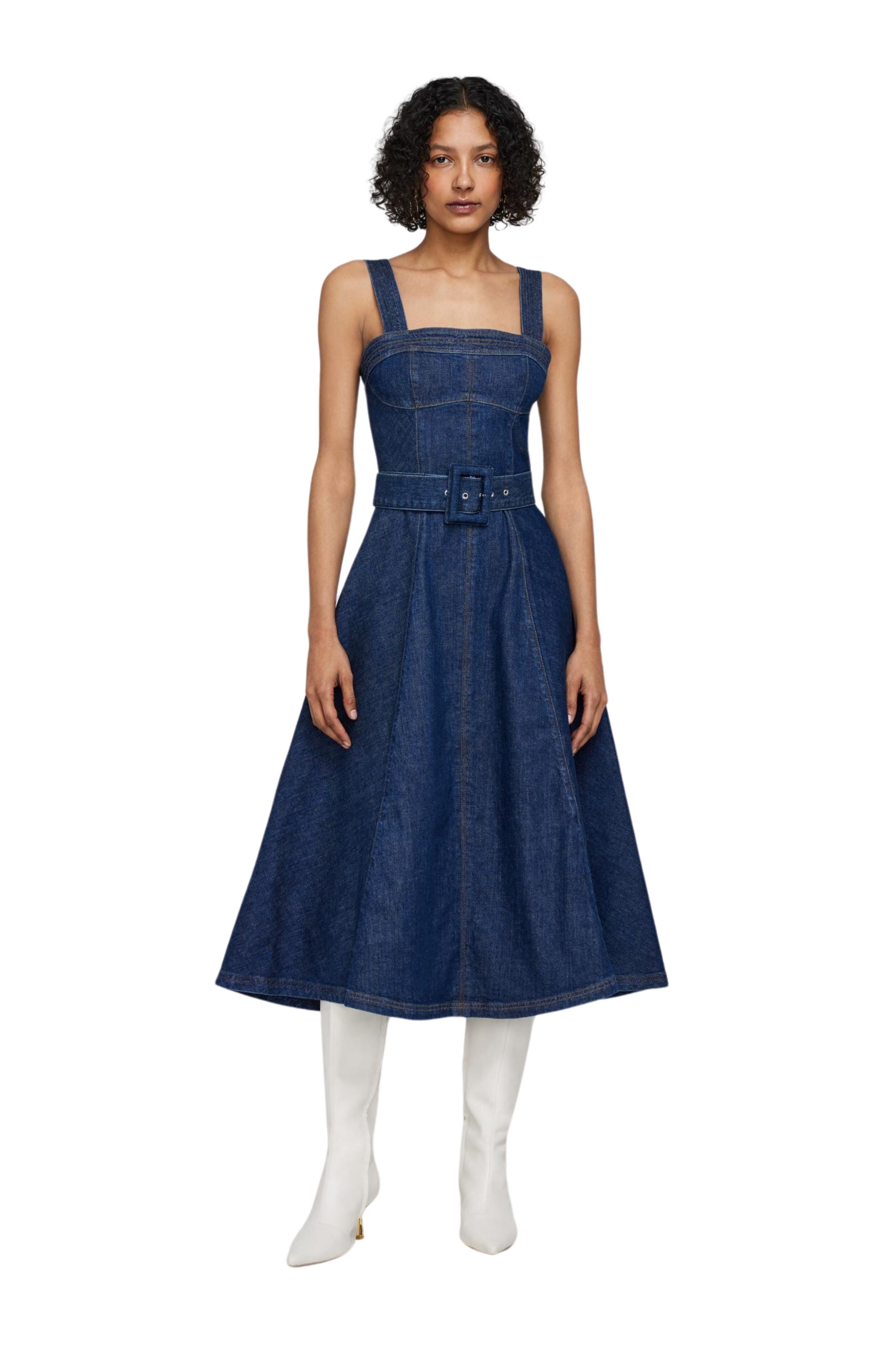 SIMKHAI Cici Denim Midi Dress