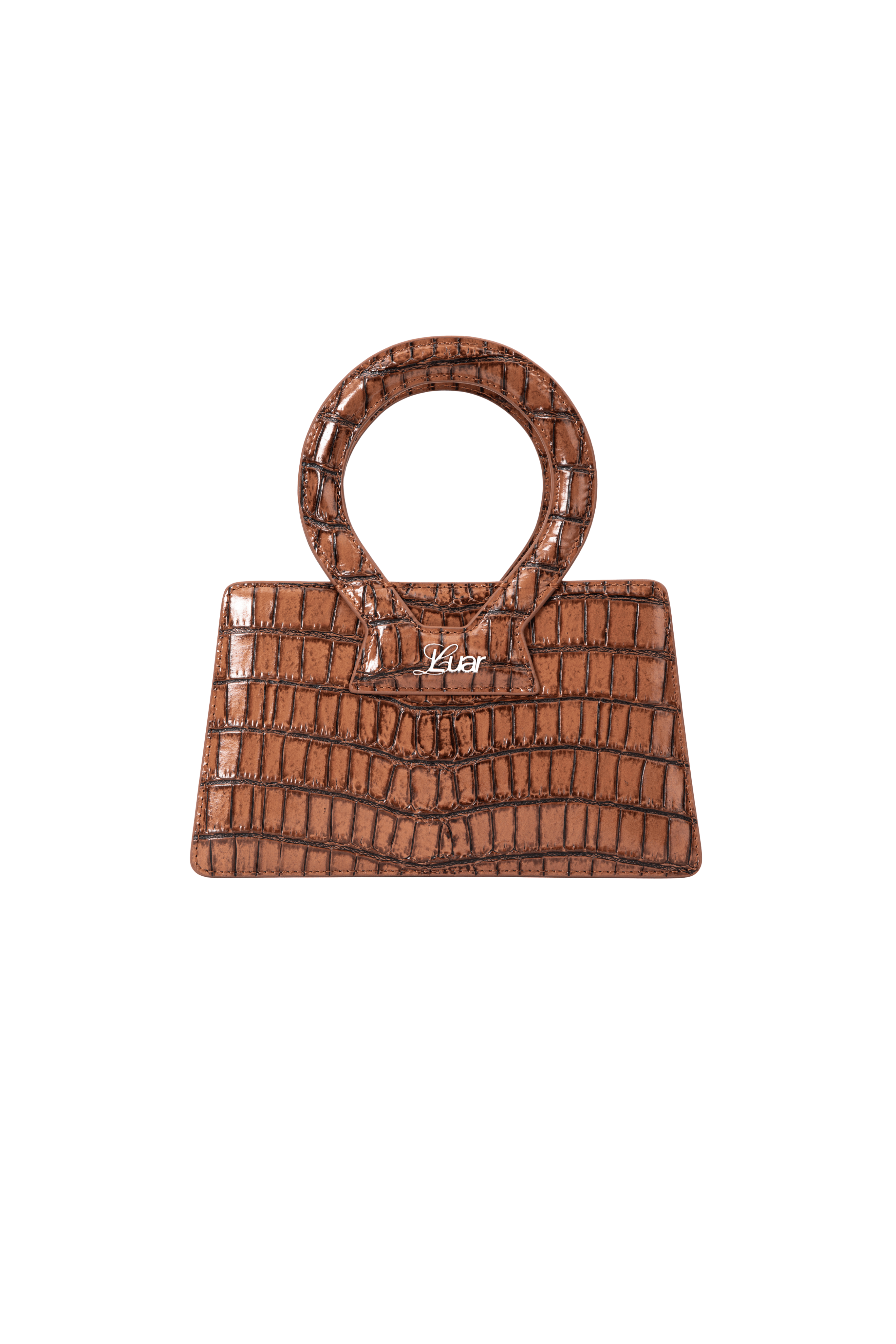 LUAR Ana Small Brown Croc Bag