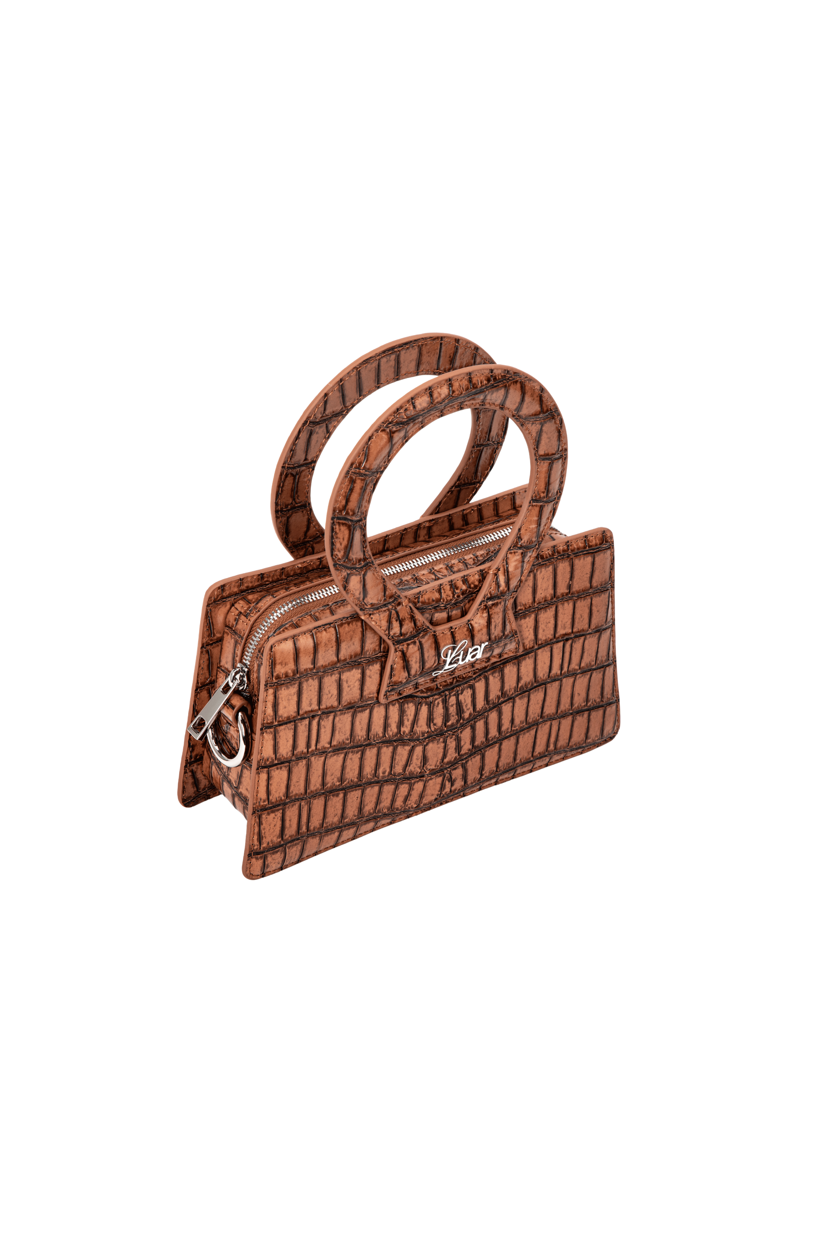 Ana Small Brown Croc Bag