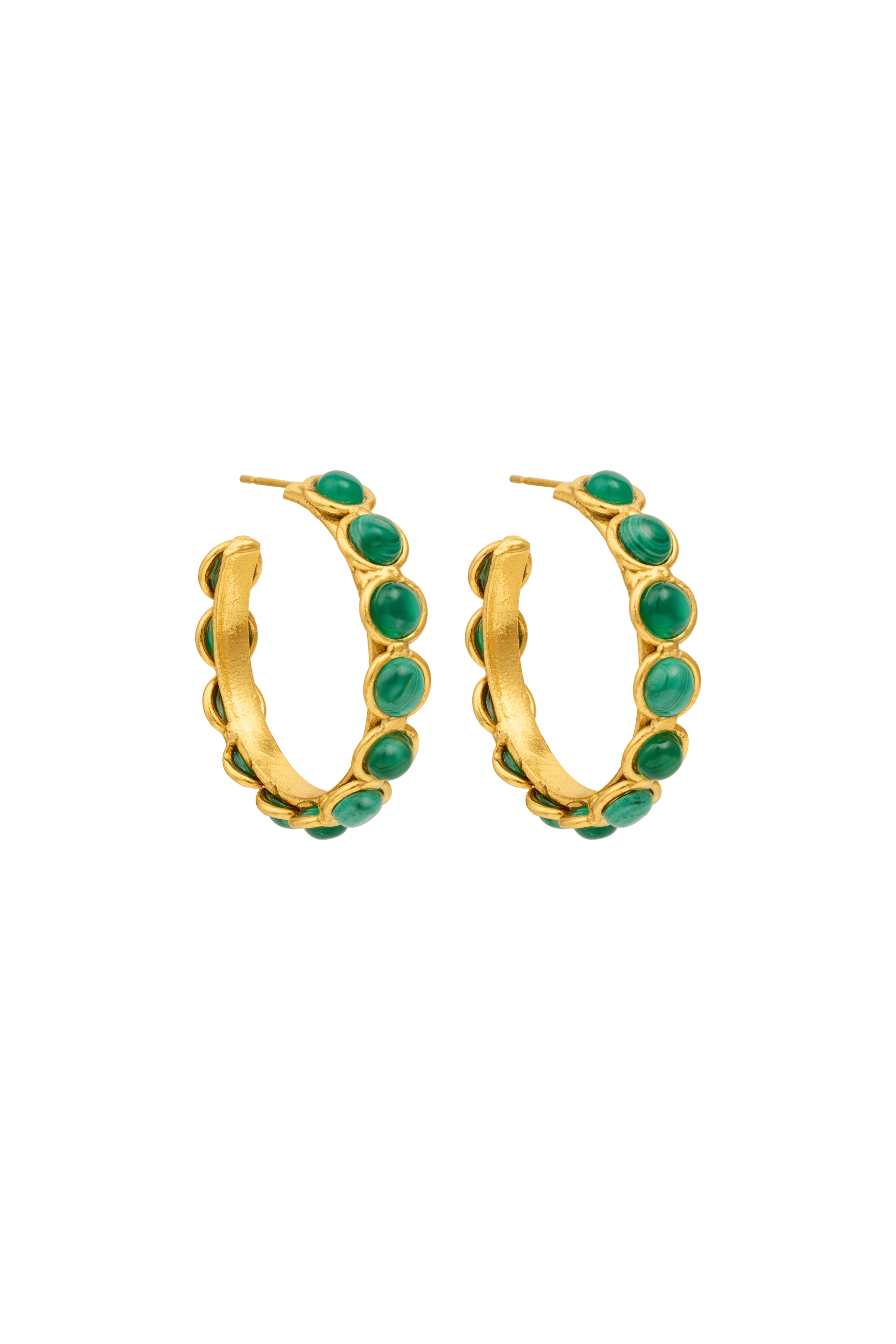 Candies Malachite Hoop Earrings