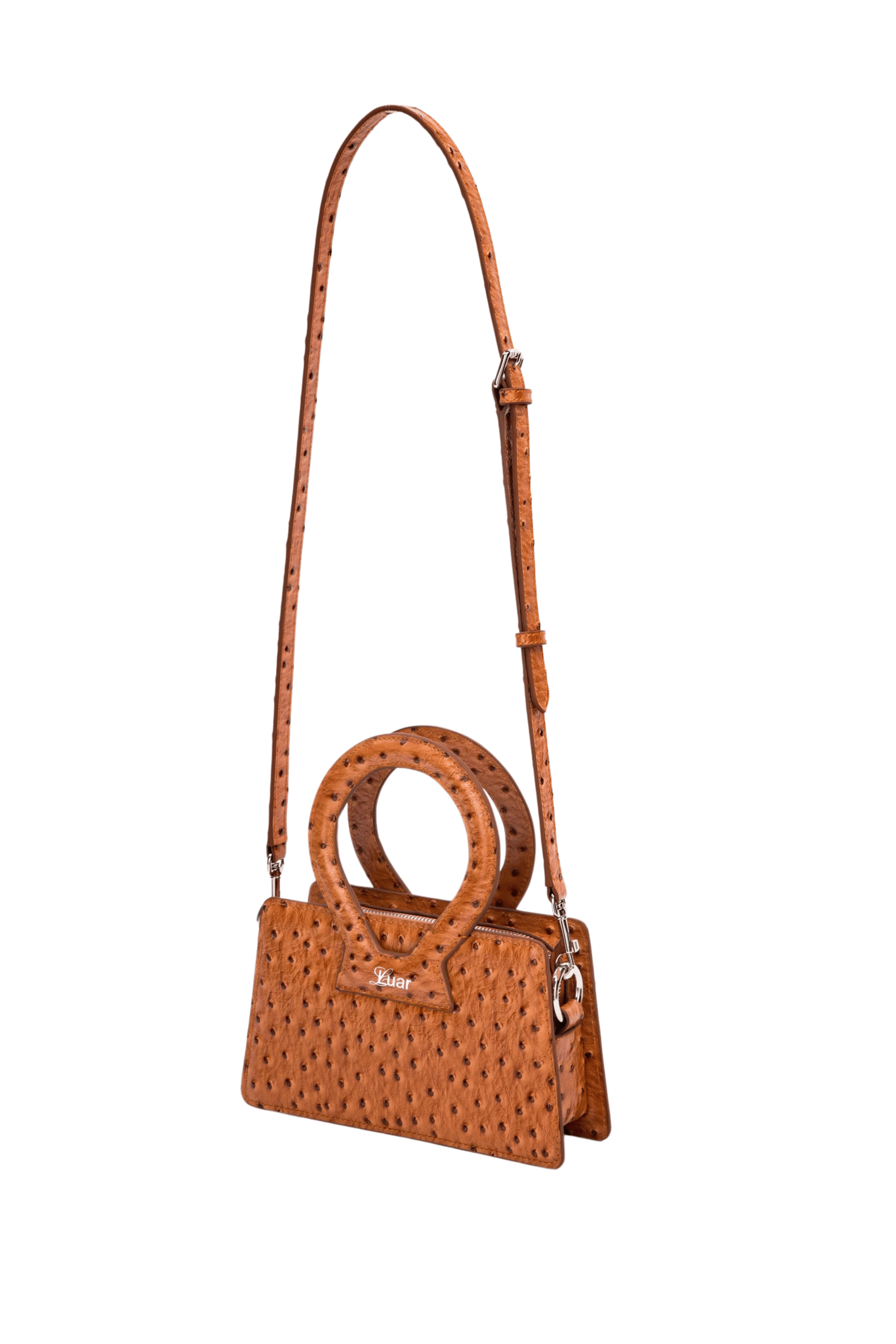 Ana Small Embossed Ostrich Bag