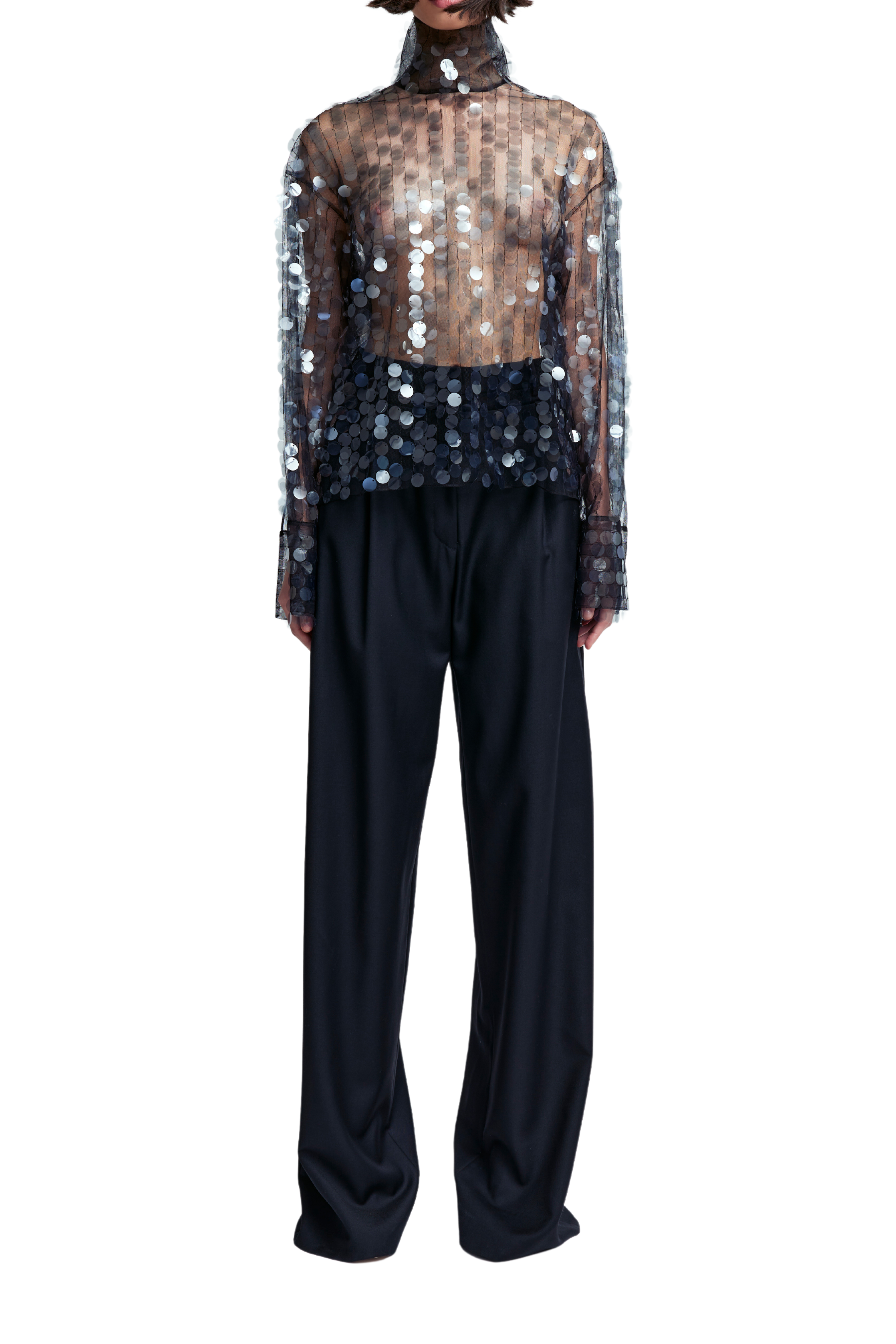 Ollal Sheer Sequin Top