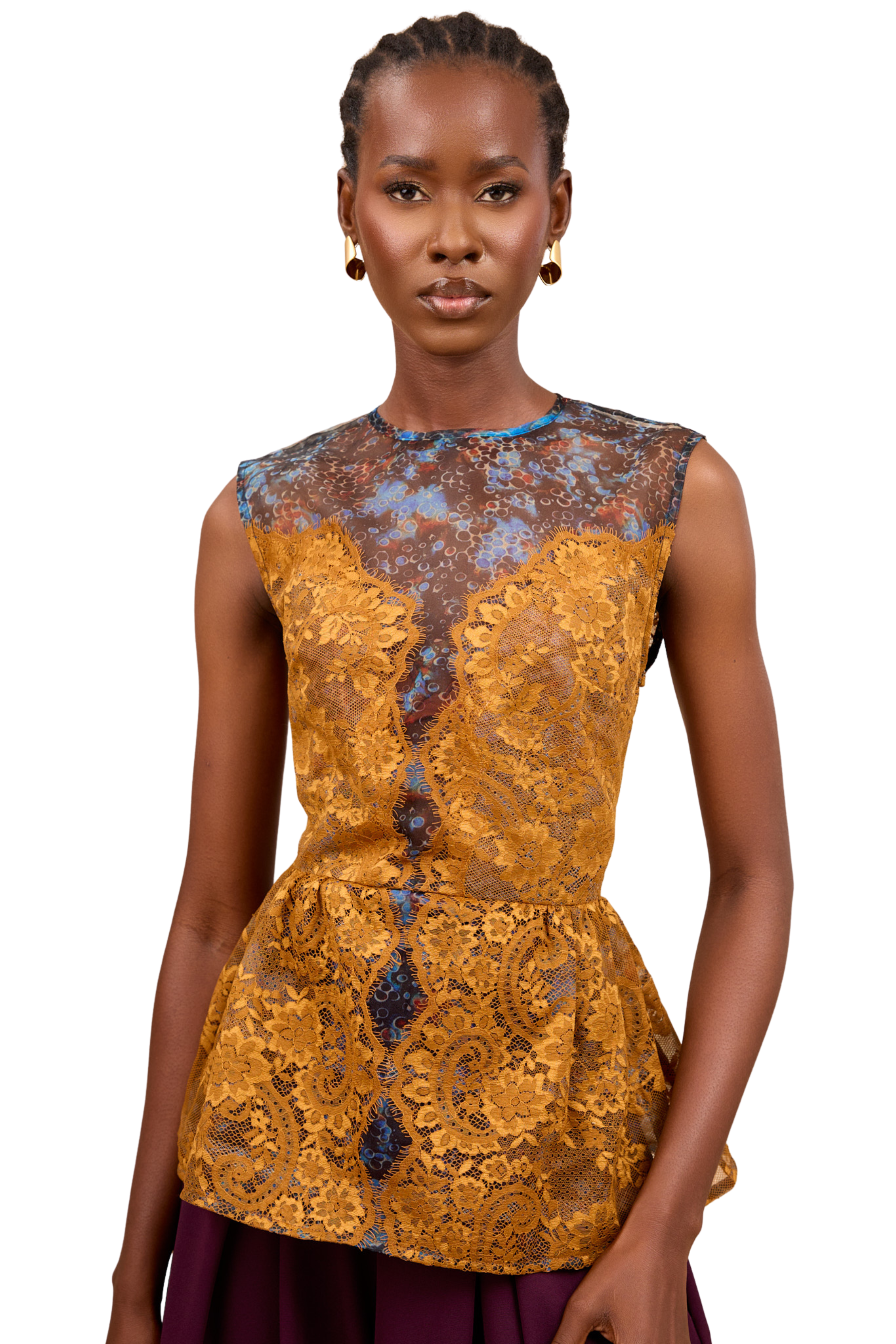 CHRISTIE BROWN x McMullen Neeta Rust Peplum Top