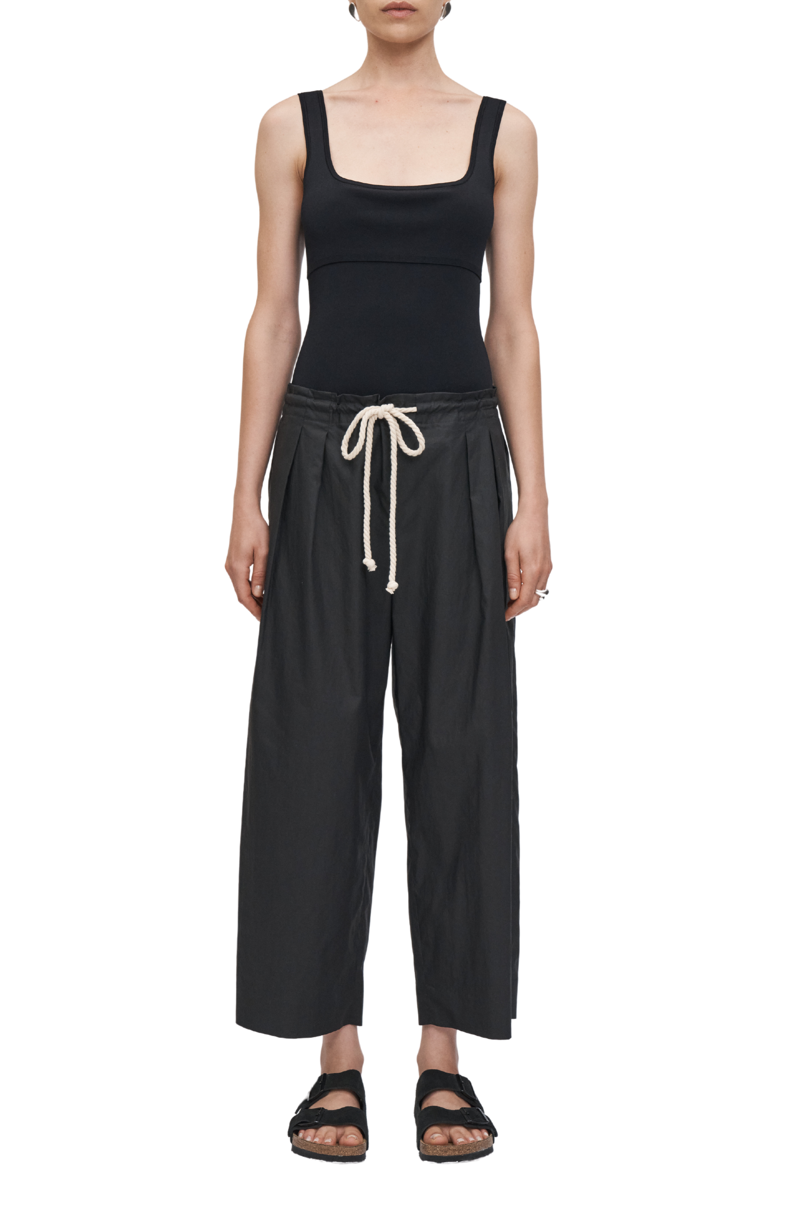 Drawstring Pleat Front Pant