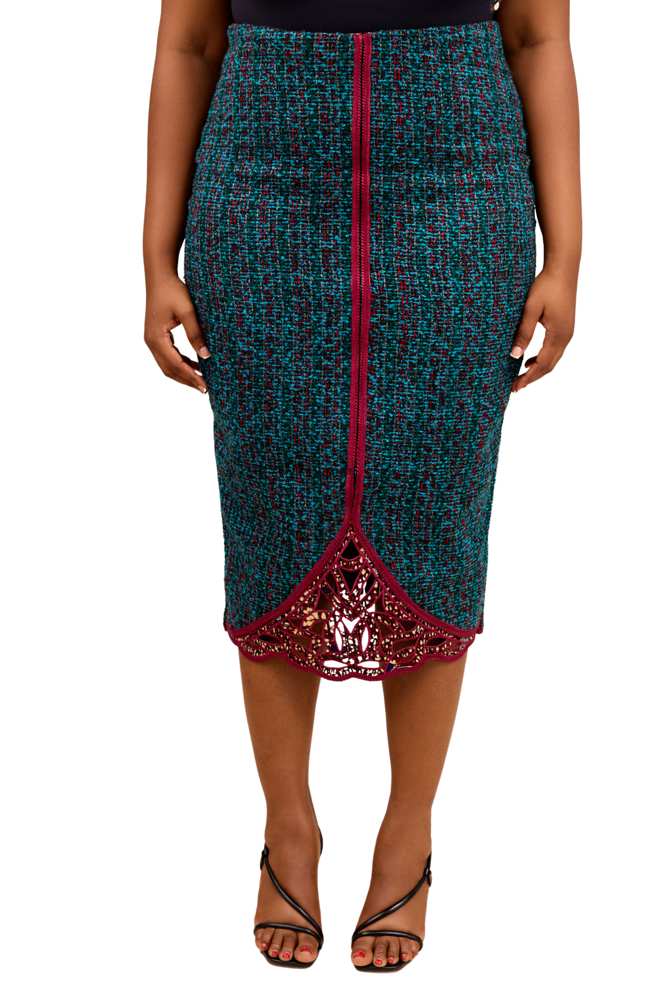 CHRISTIE BROWN x McMullen Abby Teal Tweed Skirt