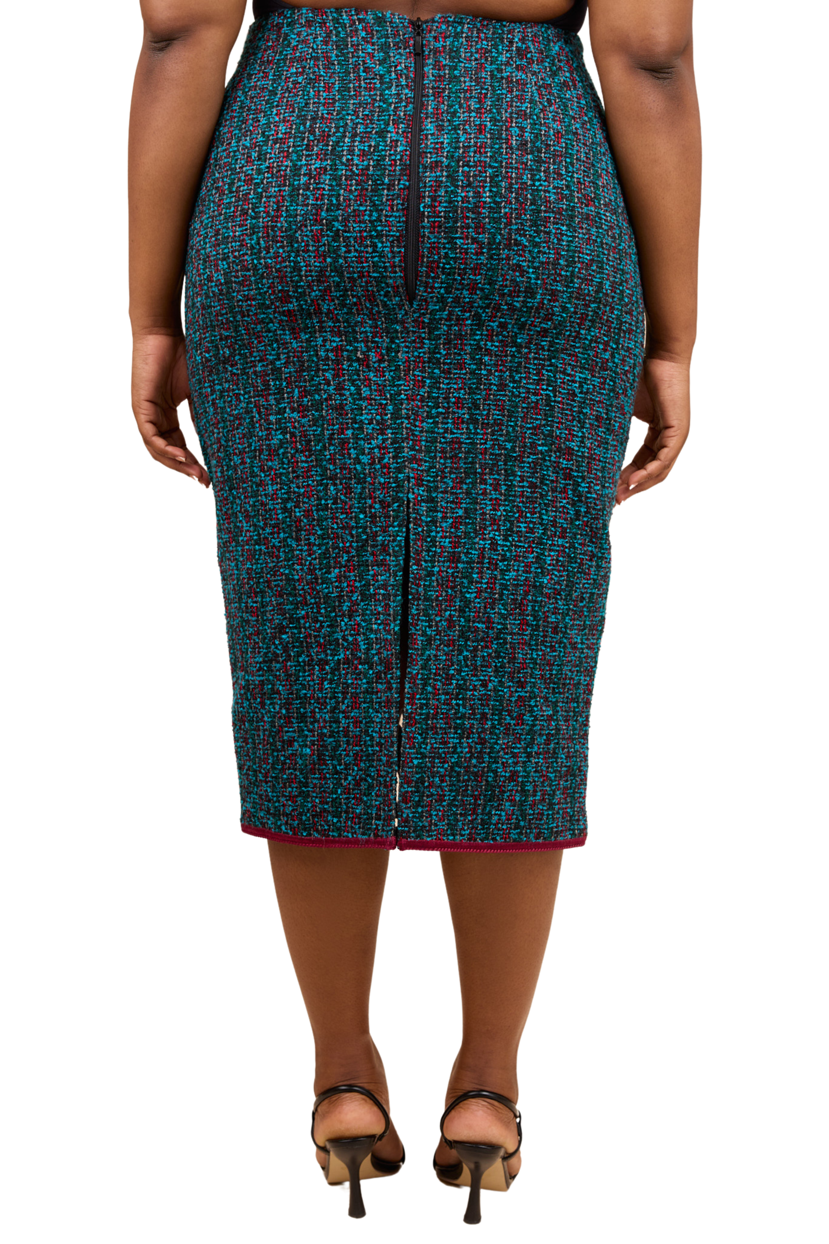 CHRISTIE BROWN x McMullen Abby Teal Tweed Skirt