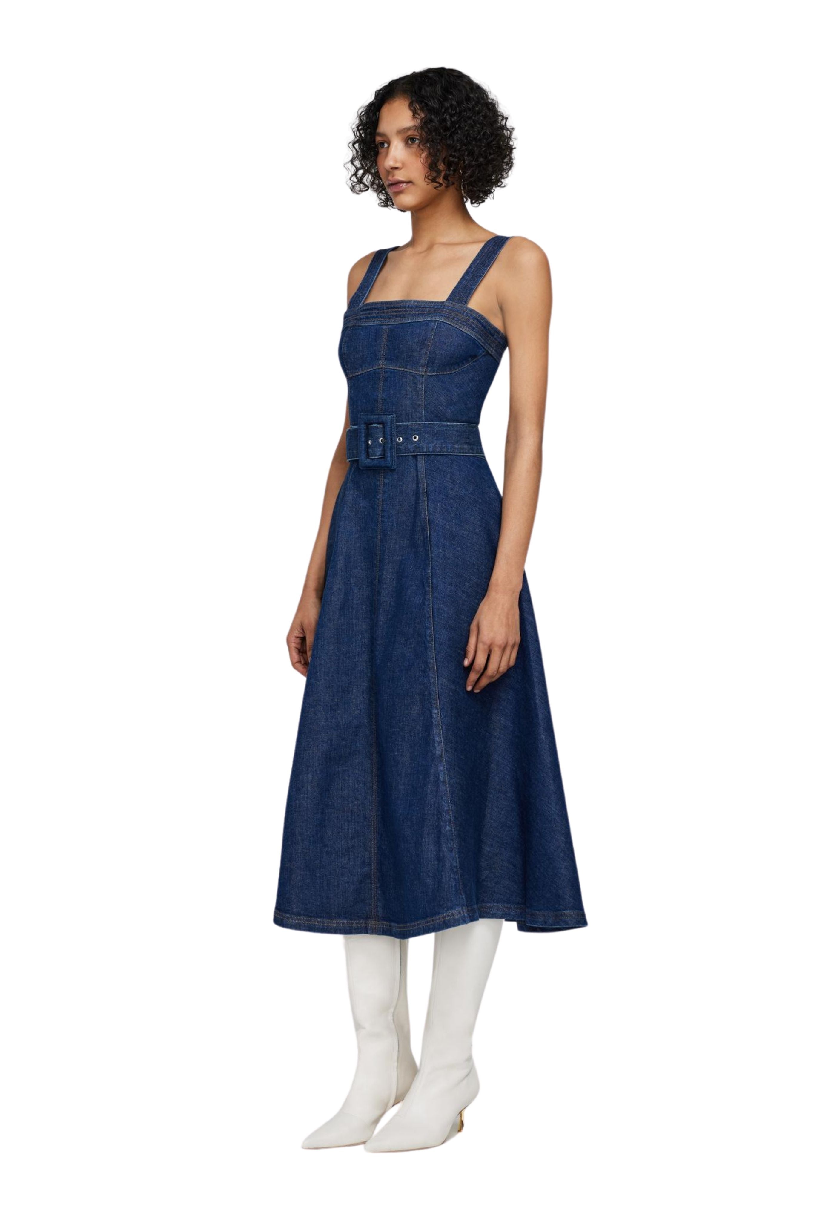 SIMKHAI Cici Denim Midi Dress