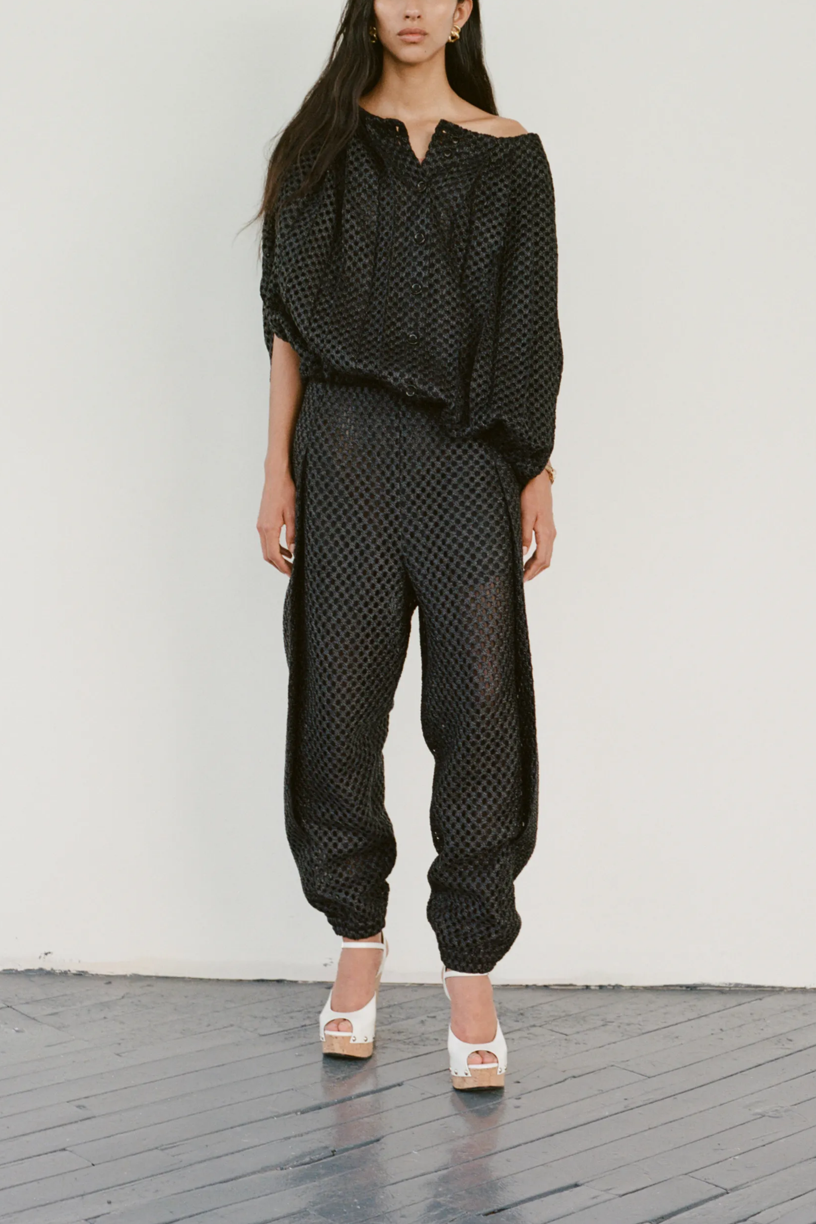 DIOTIMA Raffia Mesh Cocoon Pants