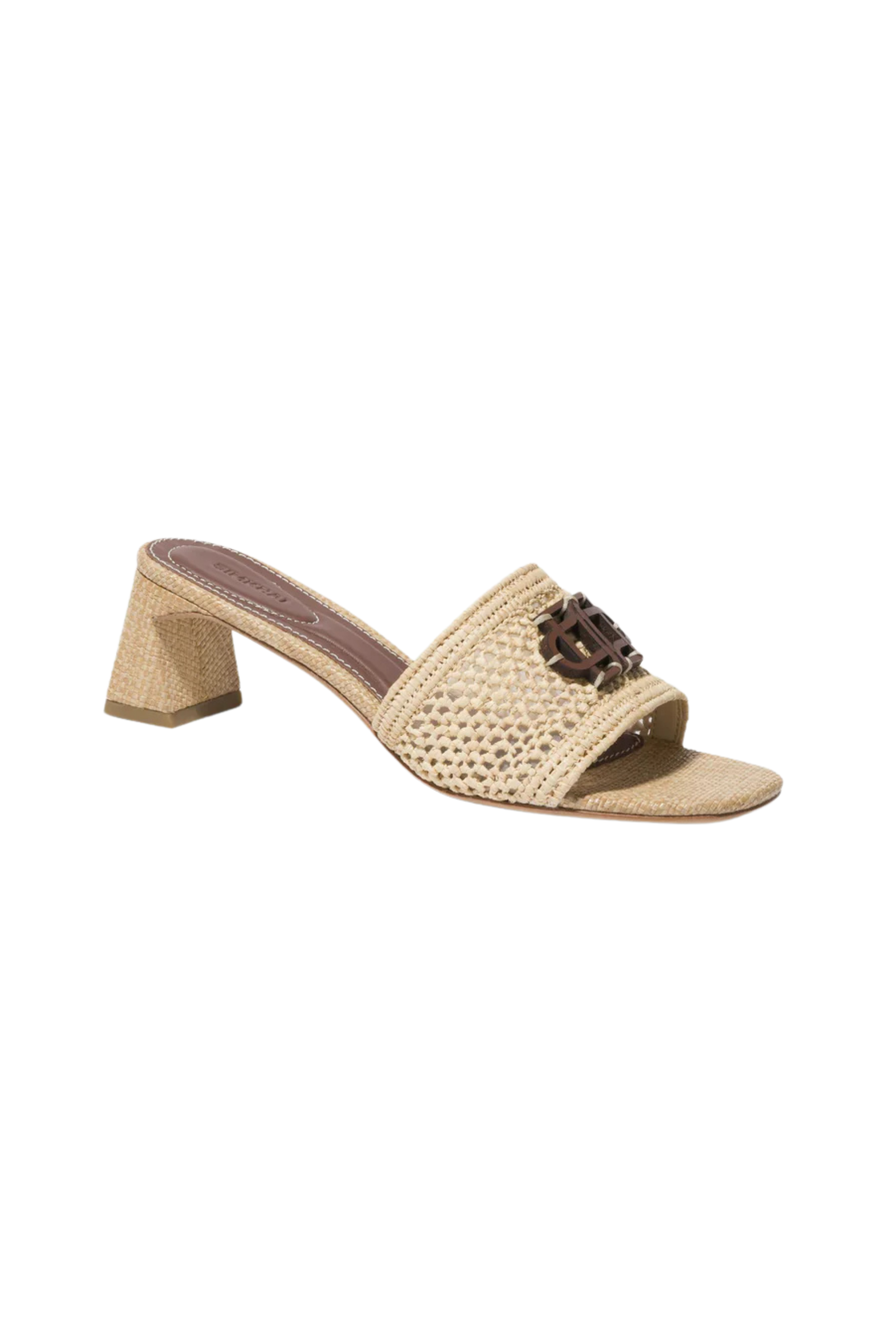 Sydney Raffia Block Heel Sandal