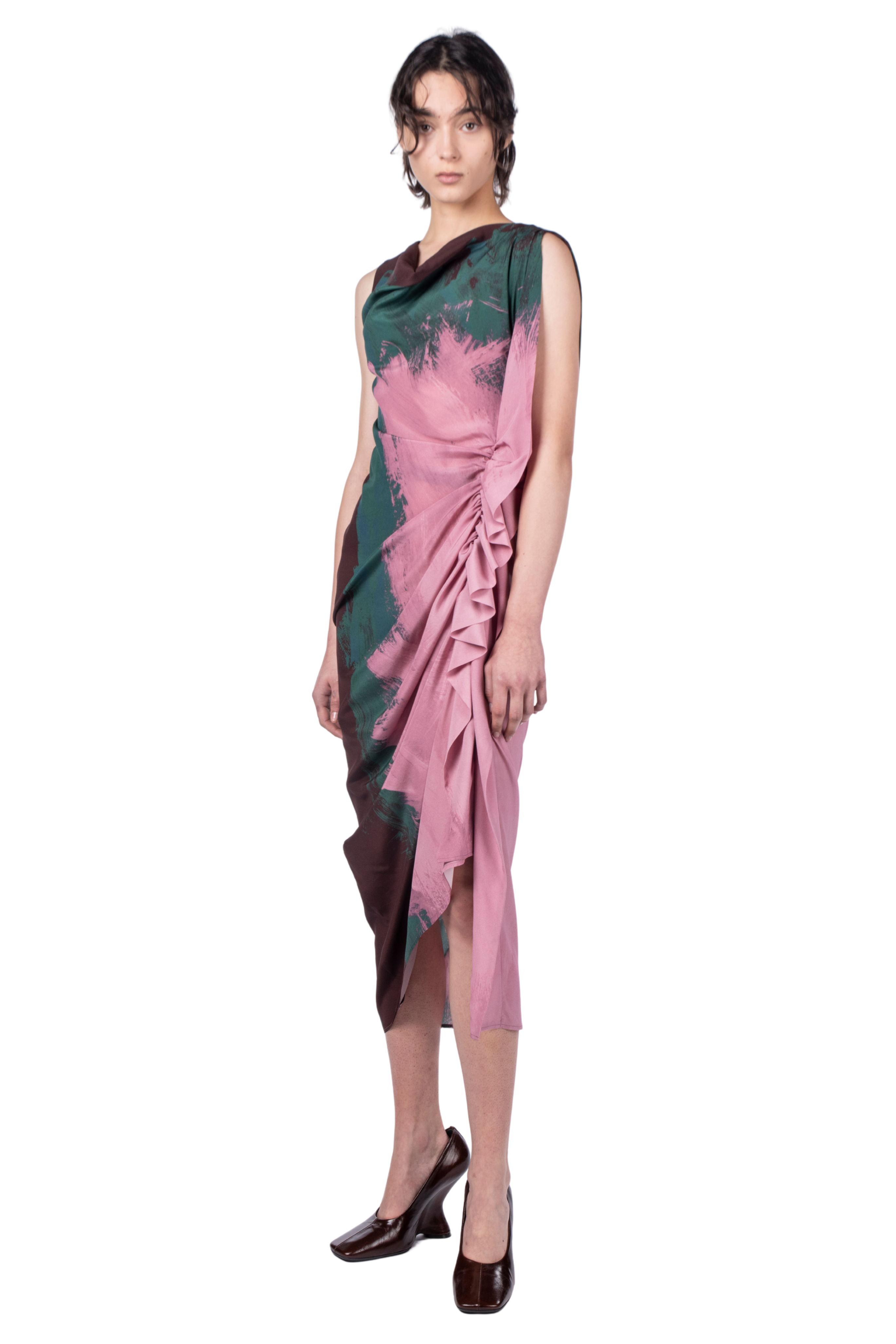 DRIES VAN NOTEN Dinam Brushstroke Print Dress