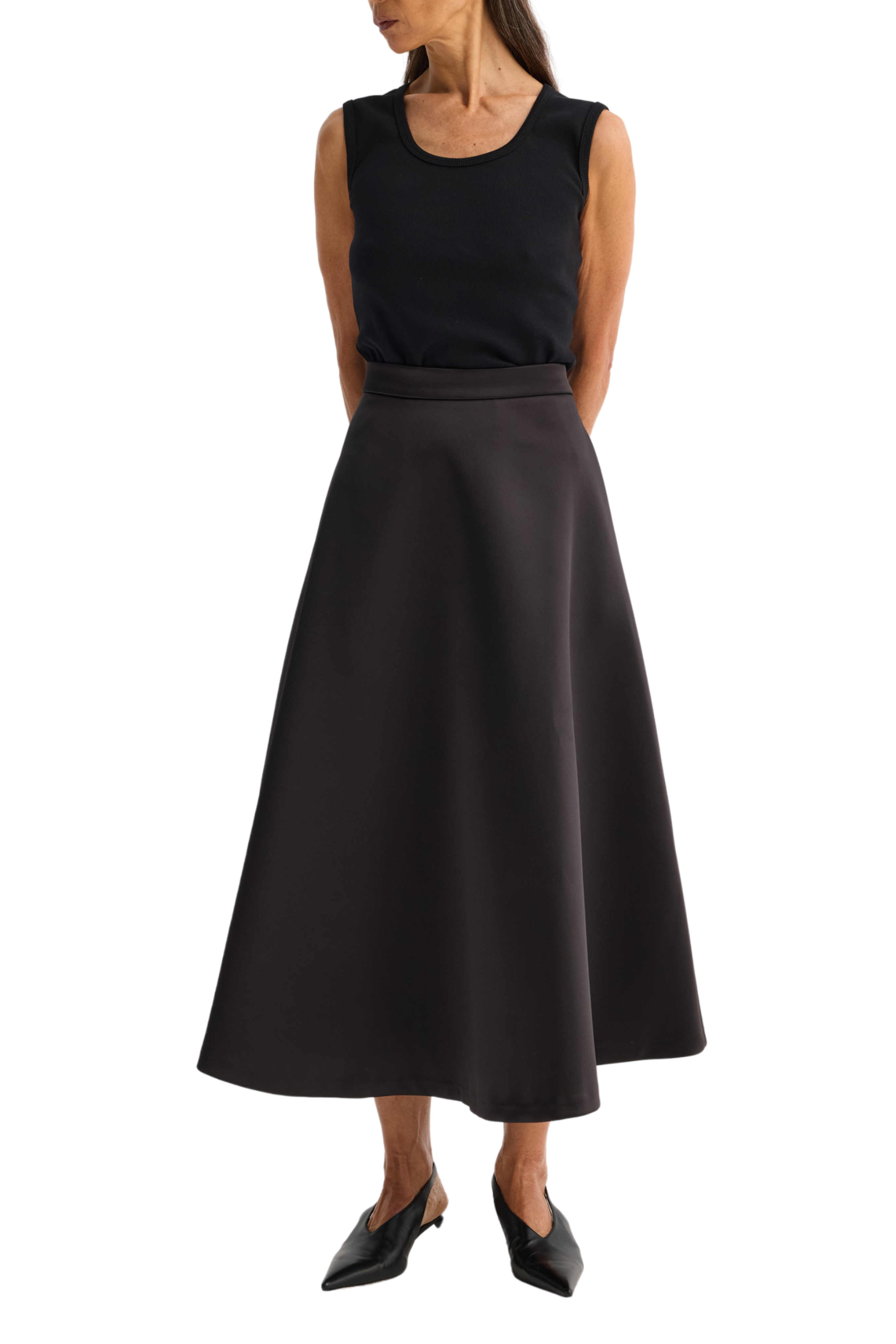 Voluminous A-Line Satin Skirt