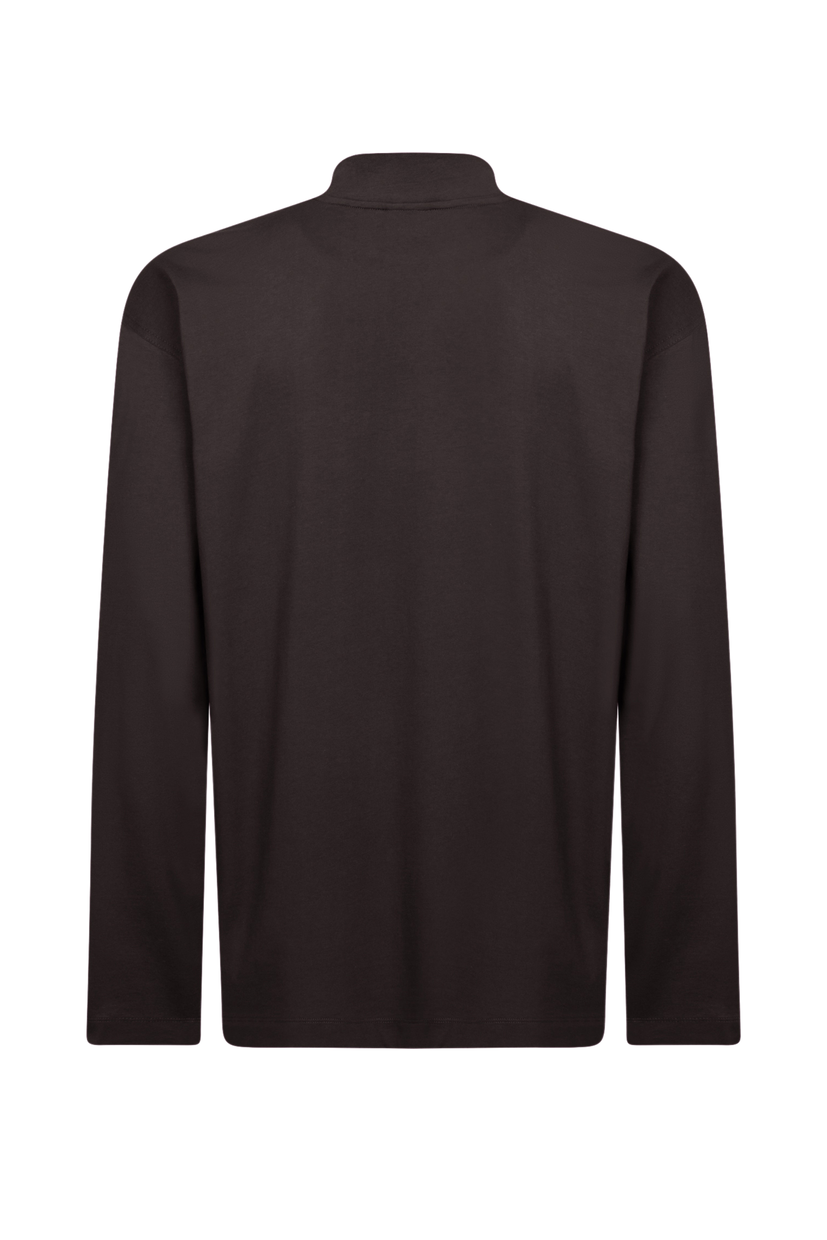 DRIES VAN NOTEN Men's Heger Brown Mockneck Tee