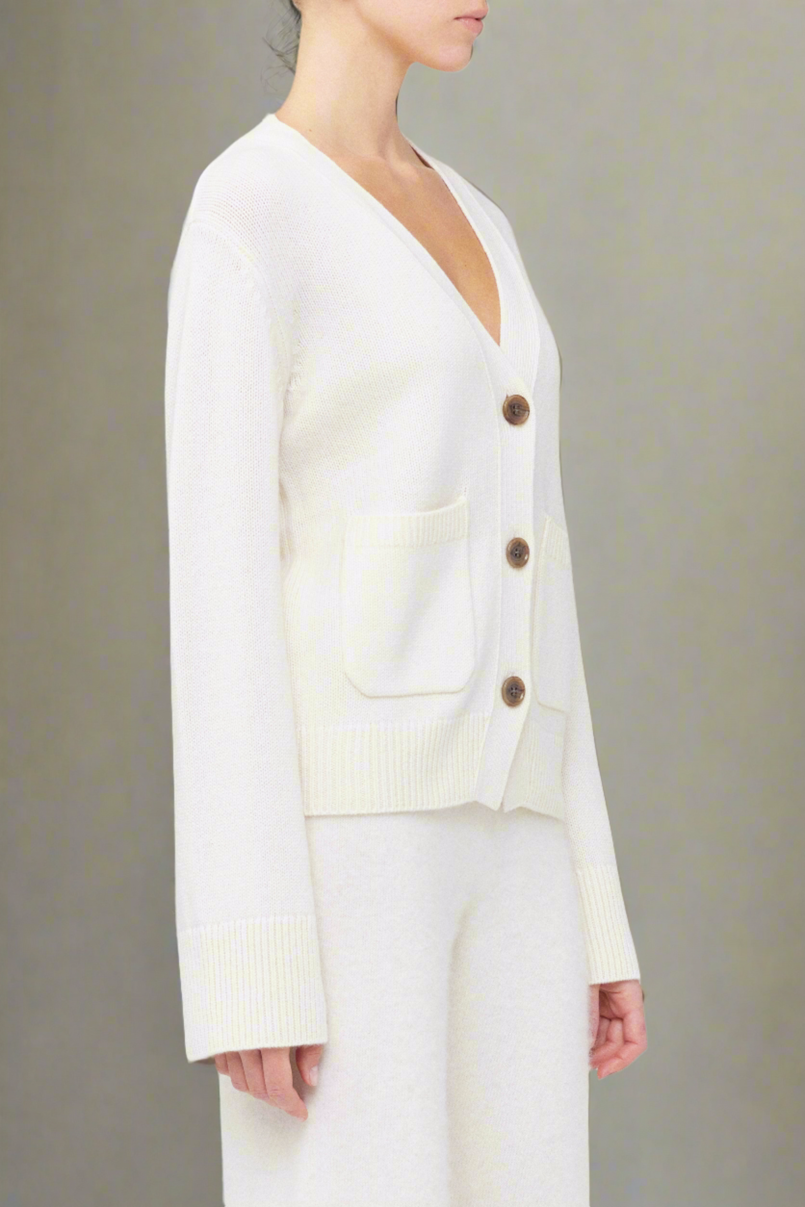 LISA YANG Danni Cream Cashmere Cardigan