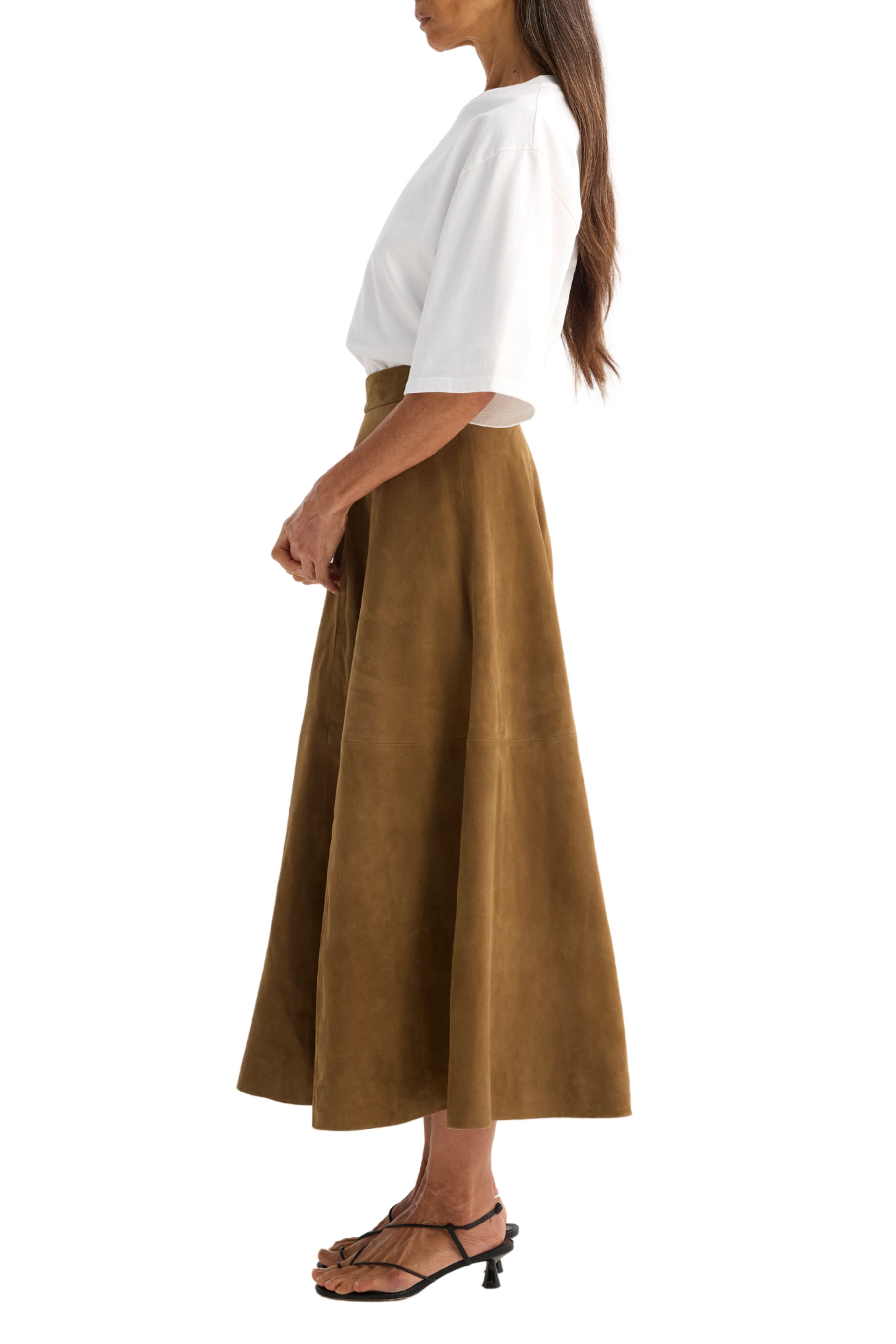 Suede A-Line Skirt