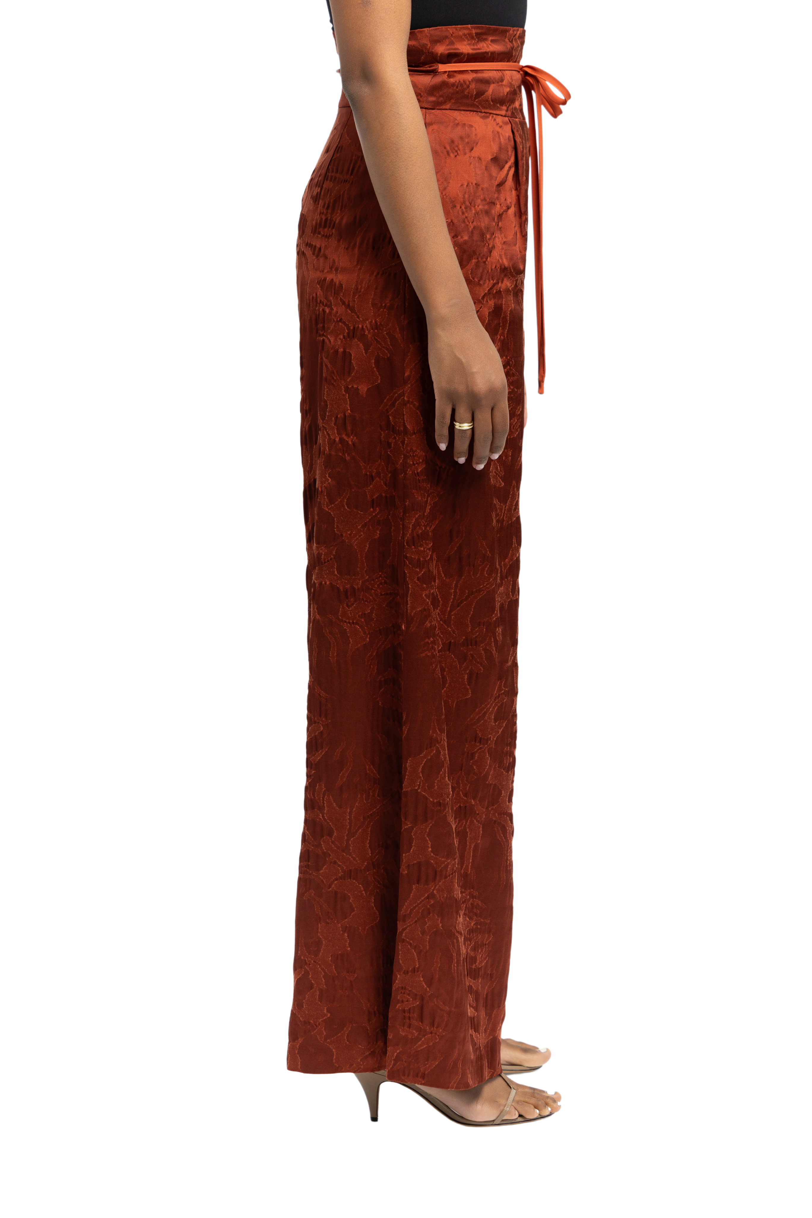 ROSIE ASSOULIN Maroon Palazzo Tie Pant