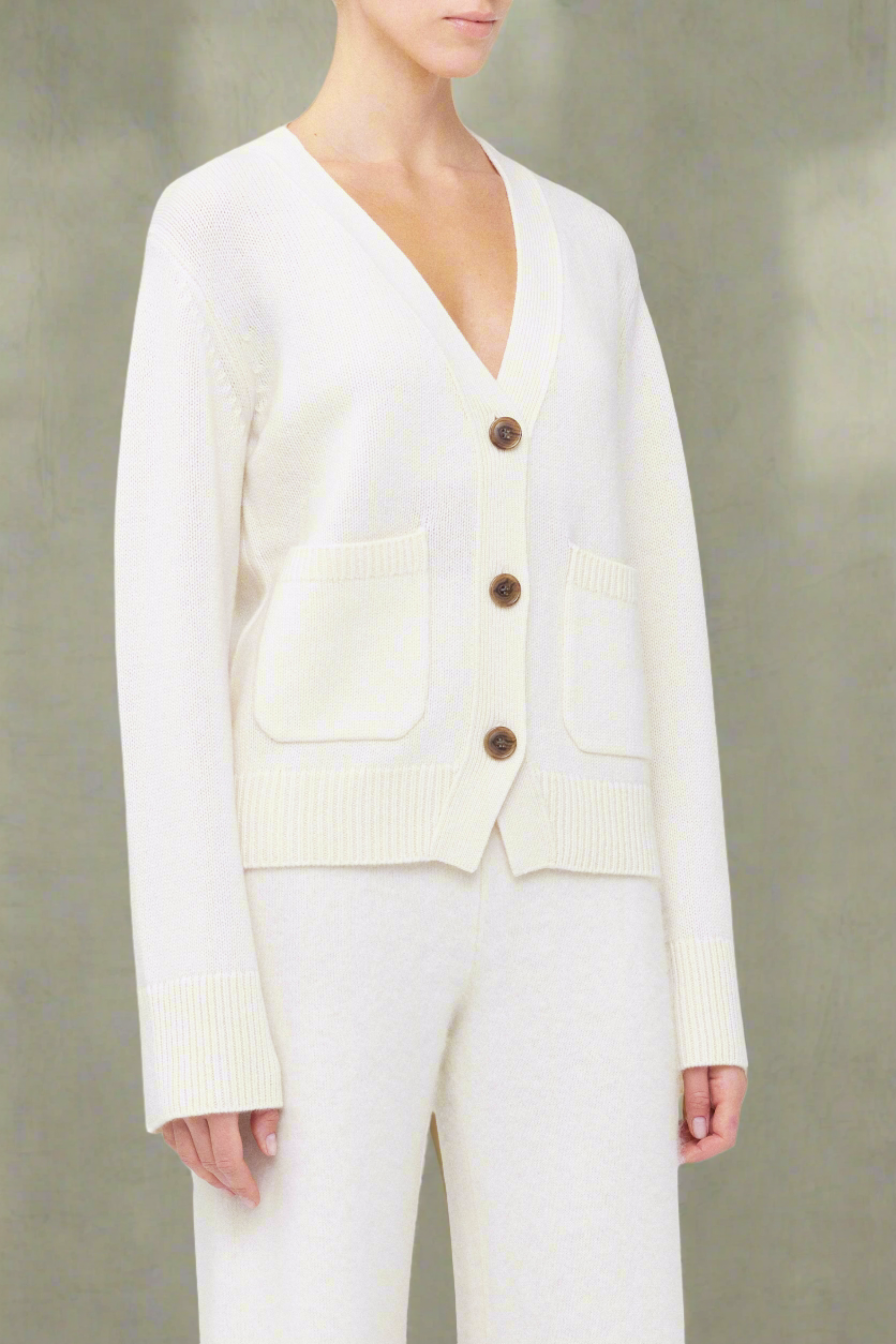 LISA YANG Danni Cream Cashmere Cardigan