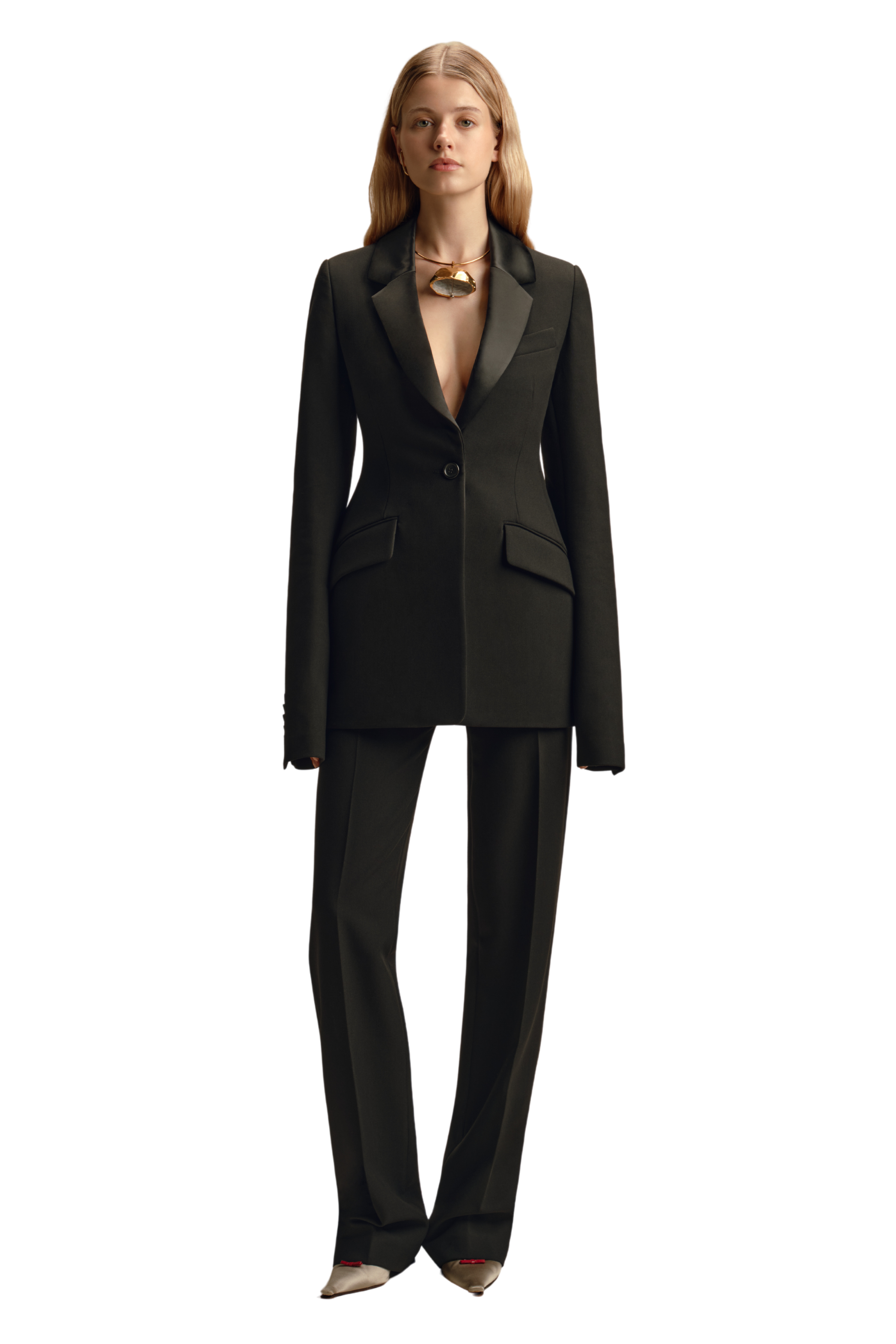 MARINA MOSCONE Black Basque Blazer