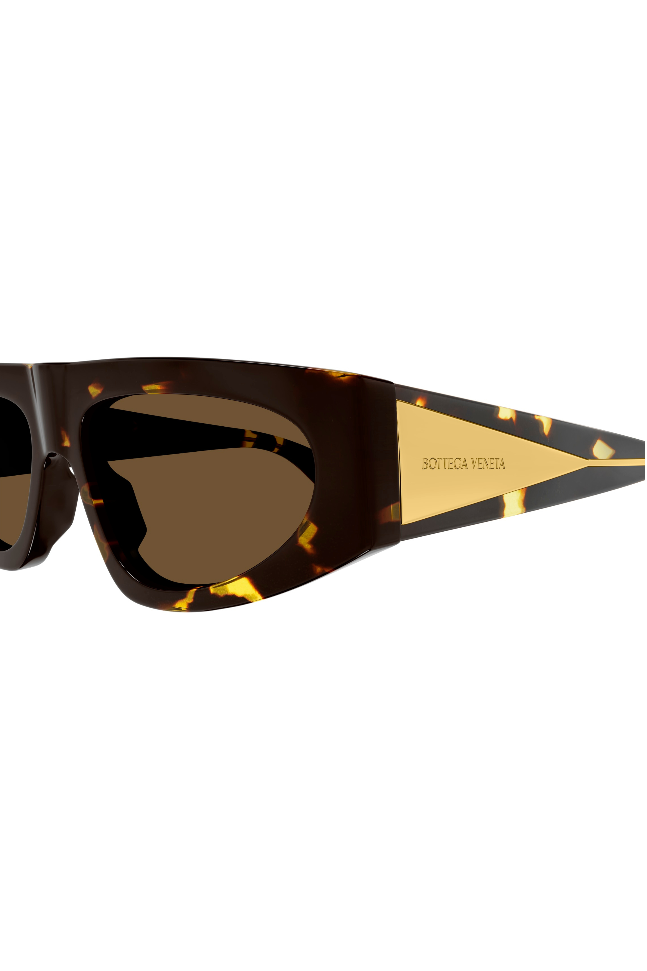 BOTTEGA VENETA Geometric Frame Sunglasses in Spotted Havana